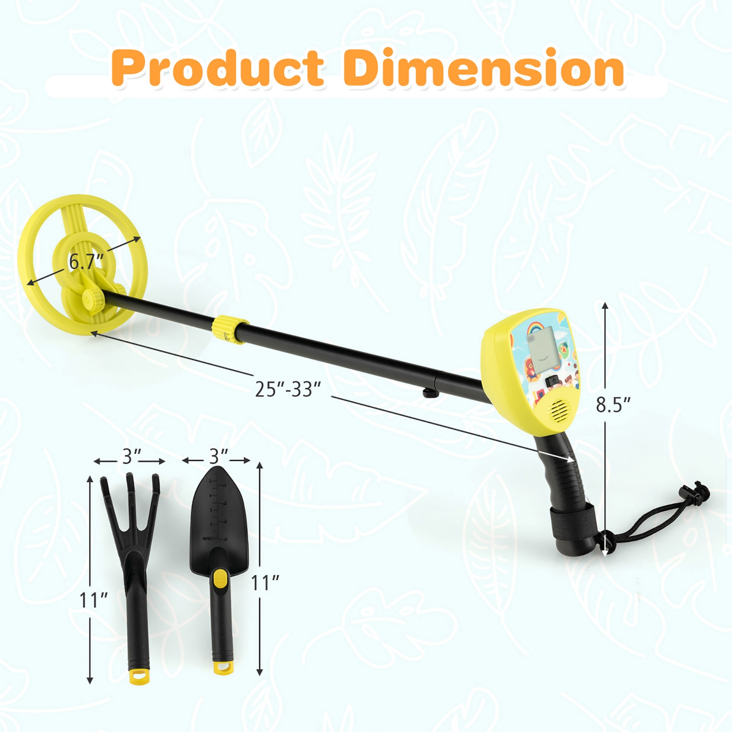 Gymax Metal Detector for Kids Waterproof Kids Metal Detector w/ Waterproof Search Coil