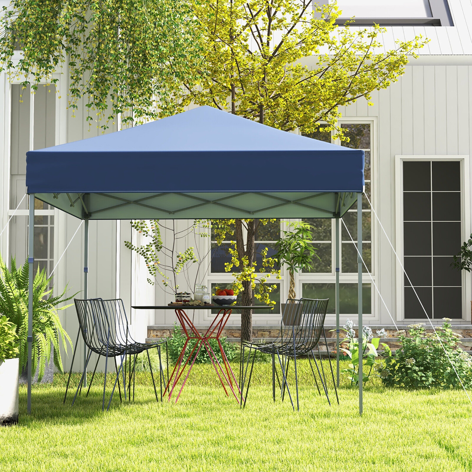 Gymax Patio 6.6 x 6.6ft Outdoor Pop-up Canopy Tent UPF 50+ Portable Sun Shelter
