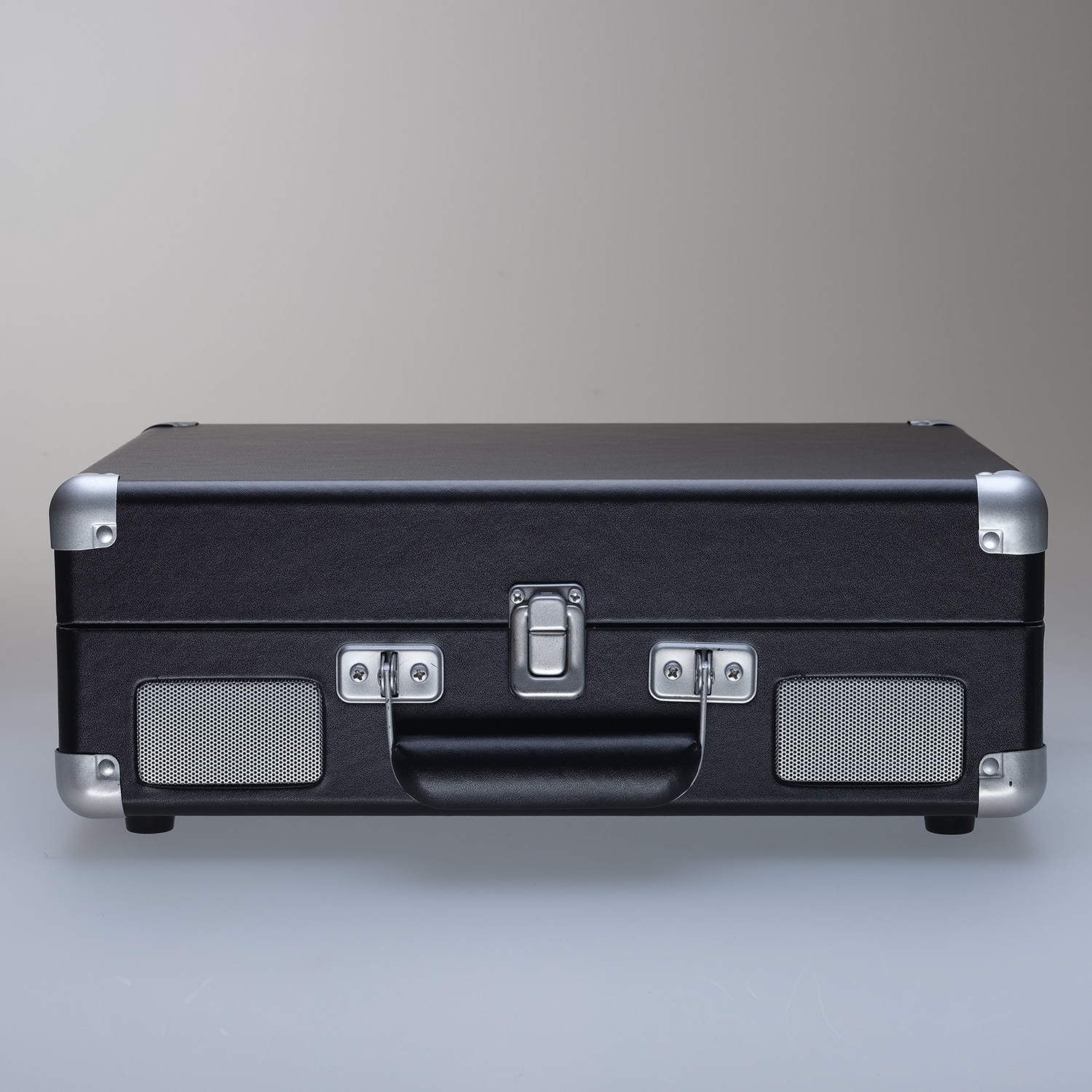 Tourne-disque Bluetooth rétro Curiosity d’ArkRocket avec 3 vitesses et haut-parleurs intégrés - Noir/Rouge