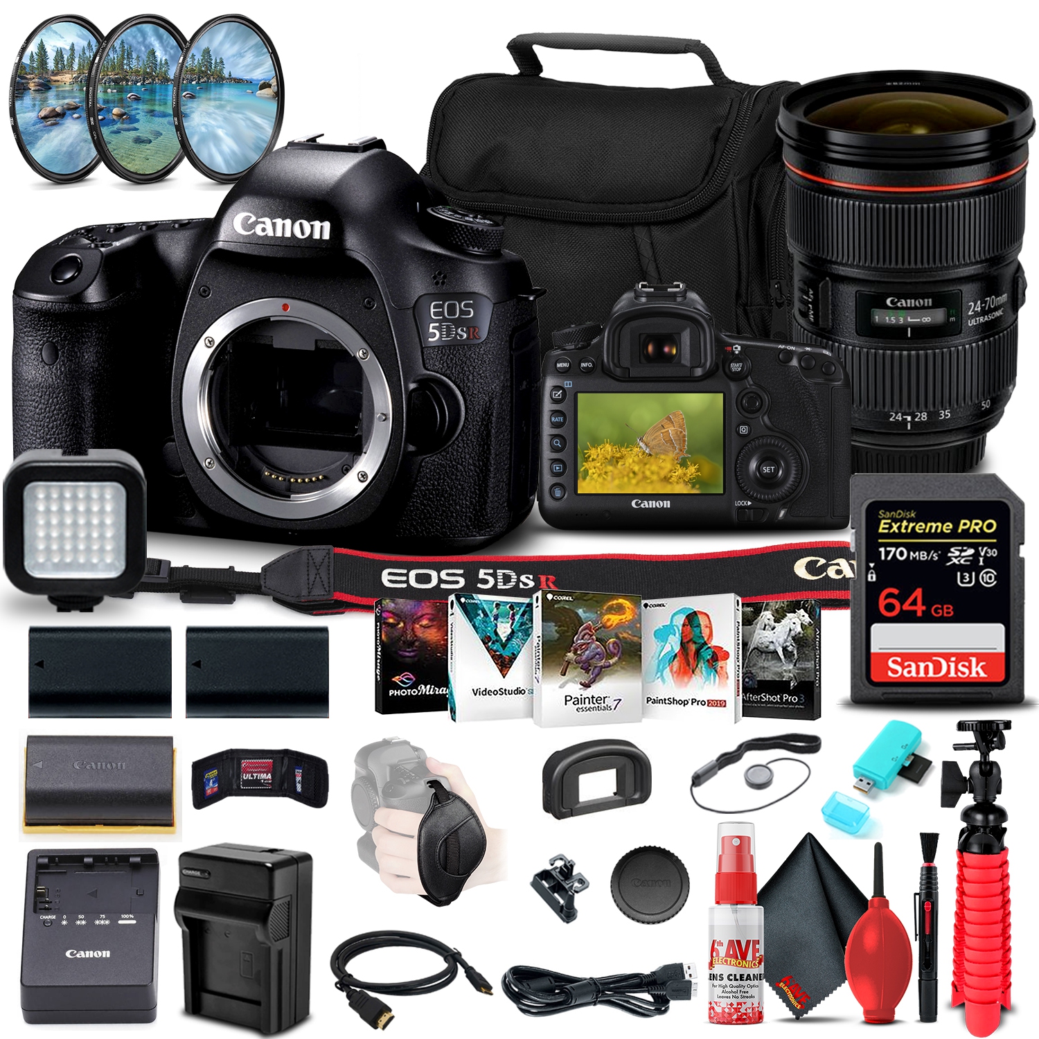 Canon EOS 5DS R DSLR Camera (0582C002) + Canon Lens + More Bundle