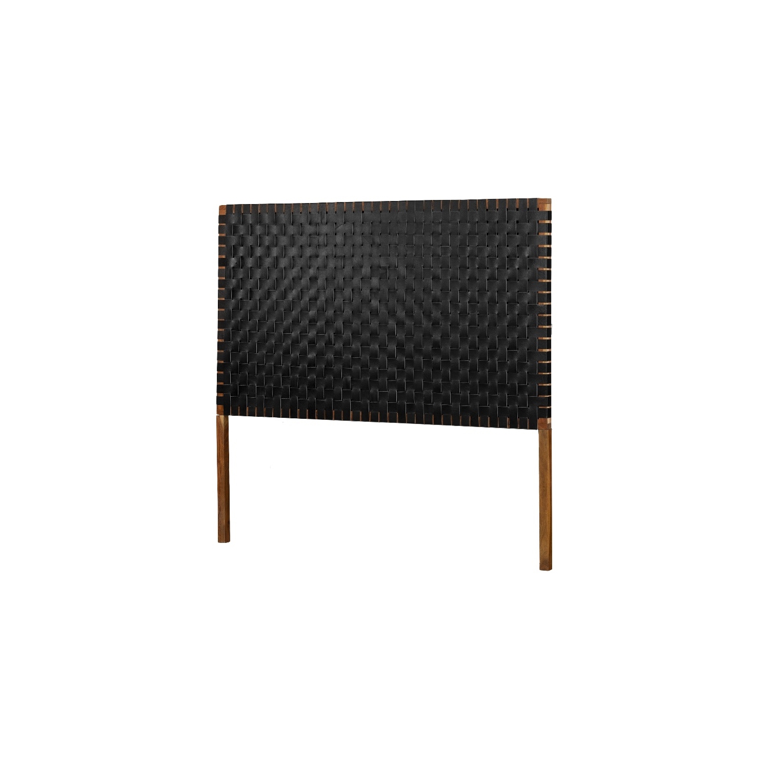 South Shore – tête de lit en cuir tissé Balka de 63.5 po de large, fini noir mat