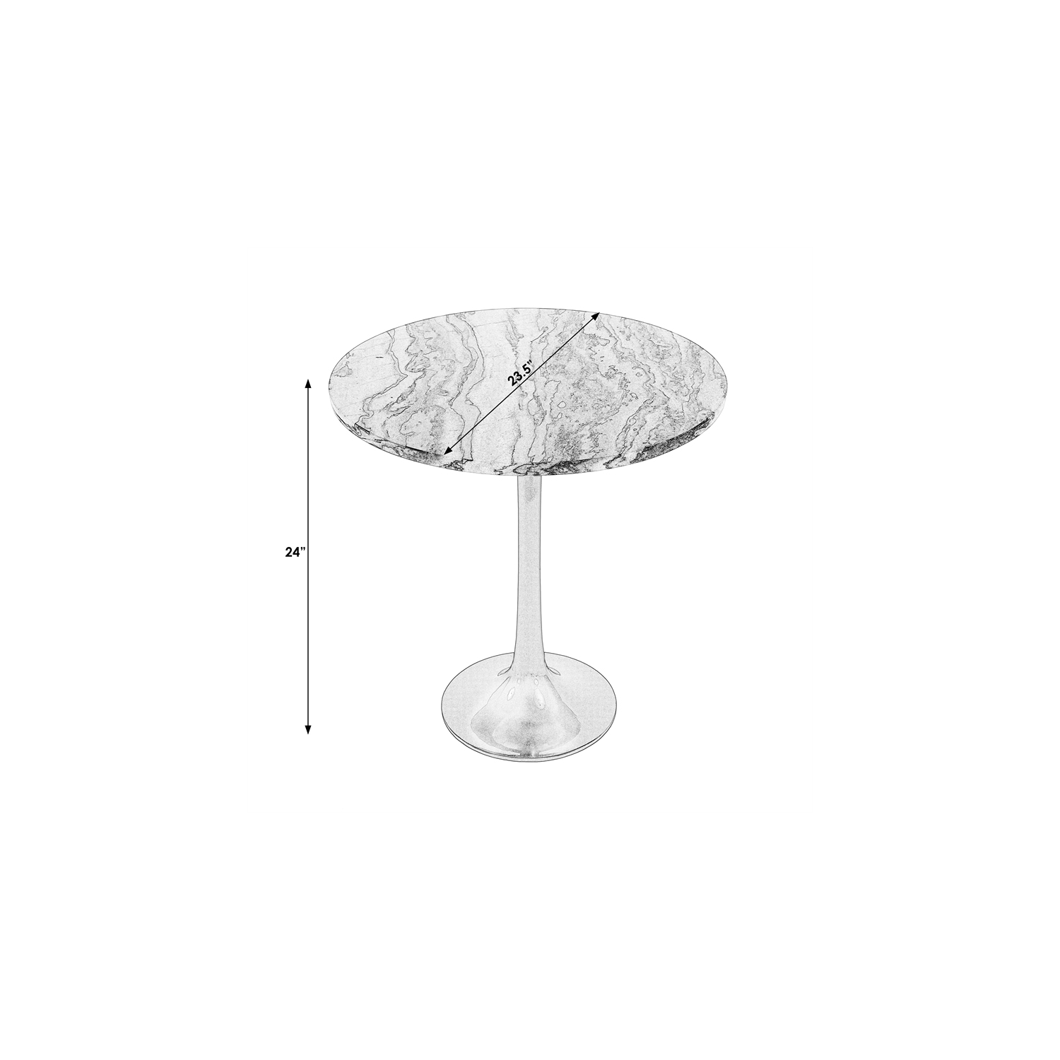 Butler Specialty Company Paxton Round Marble Accent Table - Metal & Marble