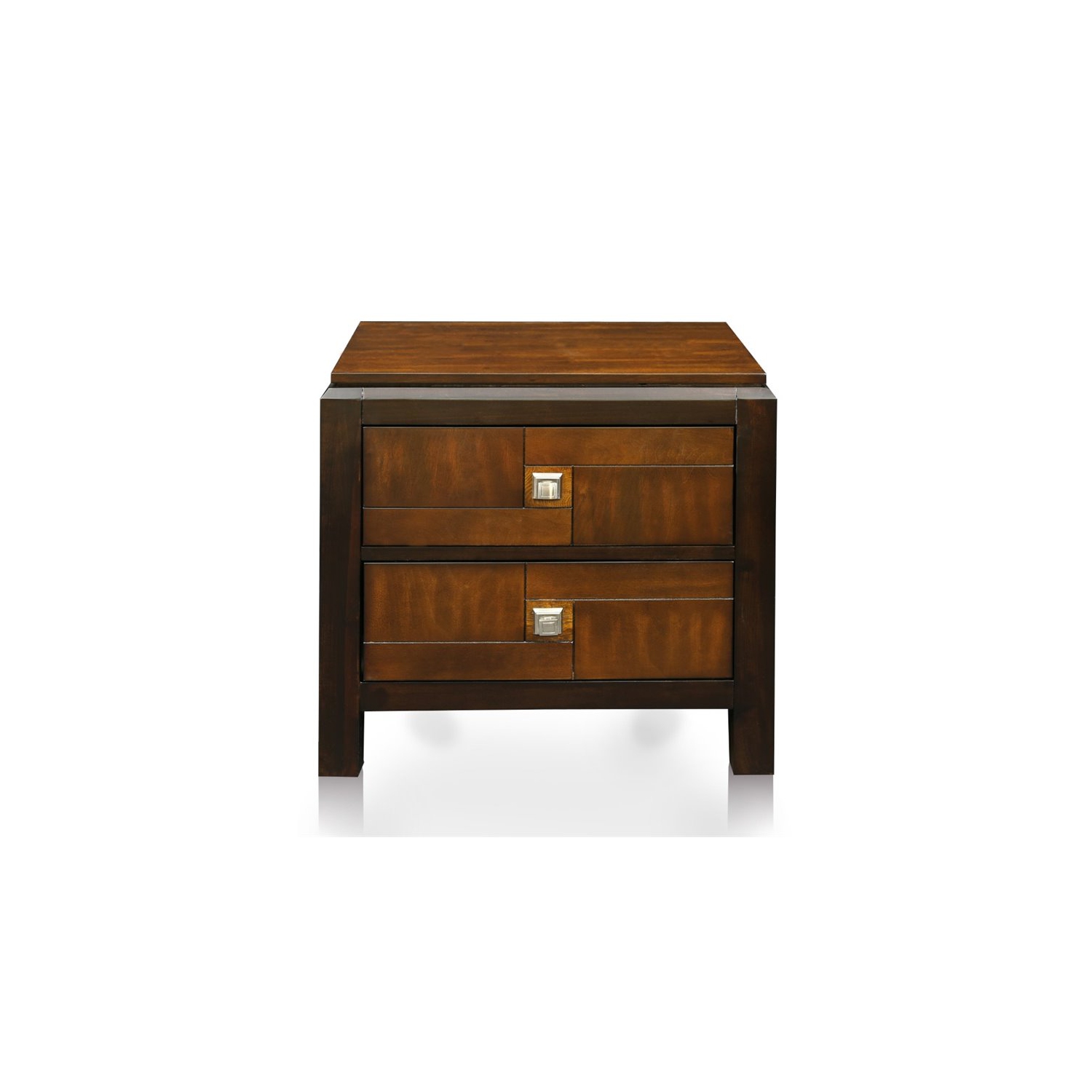 Furniture of America Delia Transitional Wood 2-Drawer Nightstand in Walnut