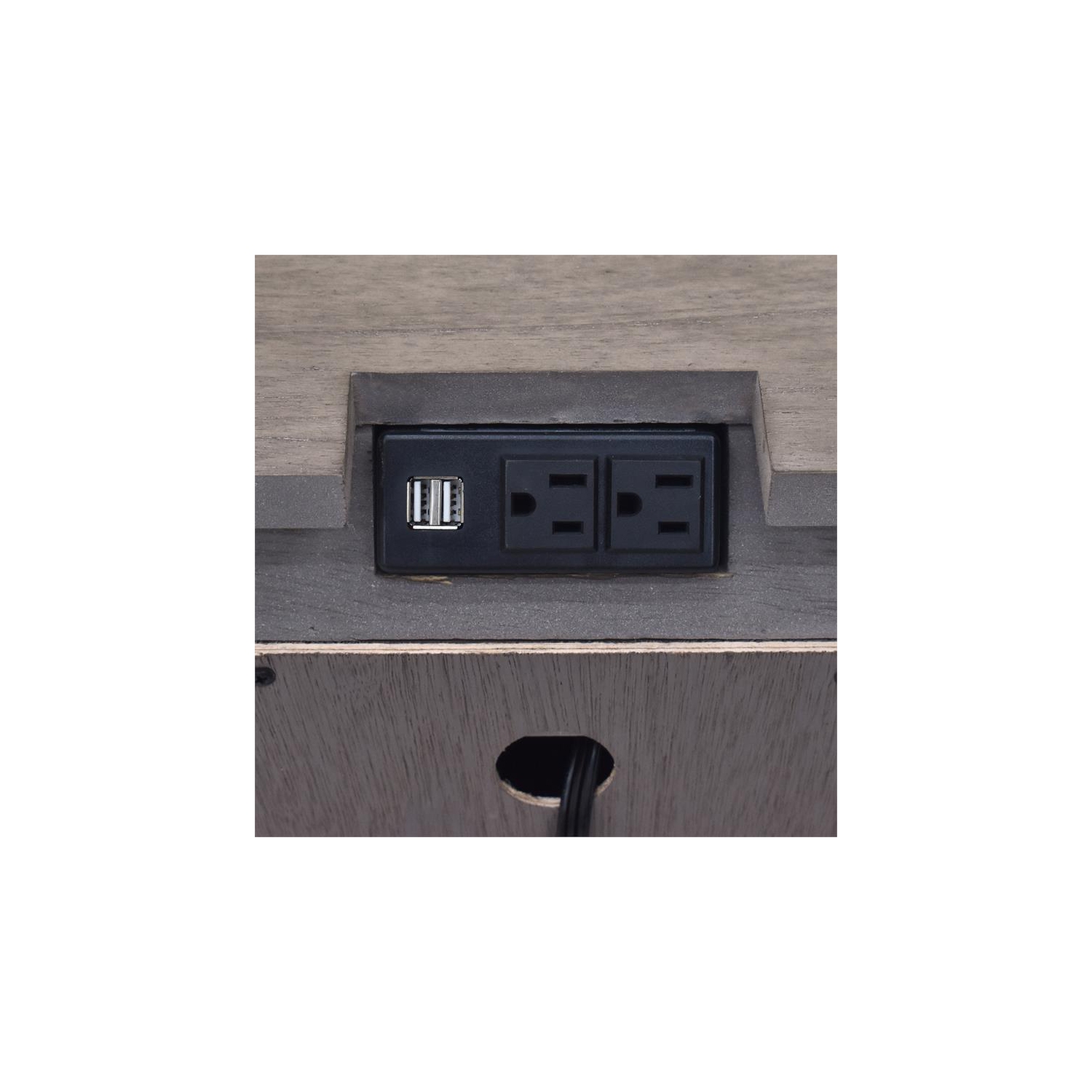 Highland Park – Table de chevet à 3 tiroirs en bois flotté gris