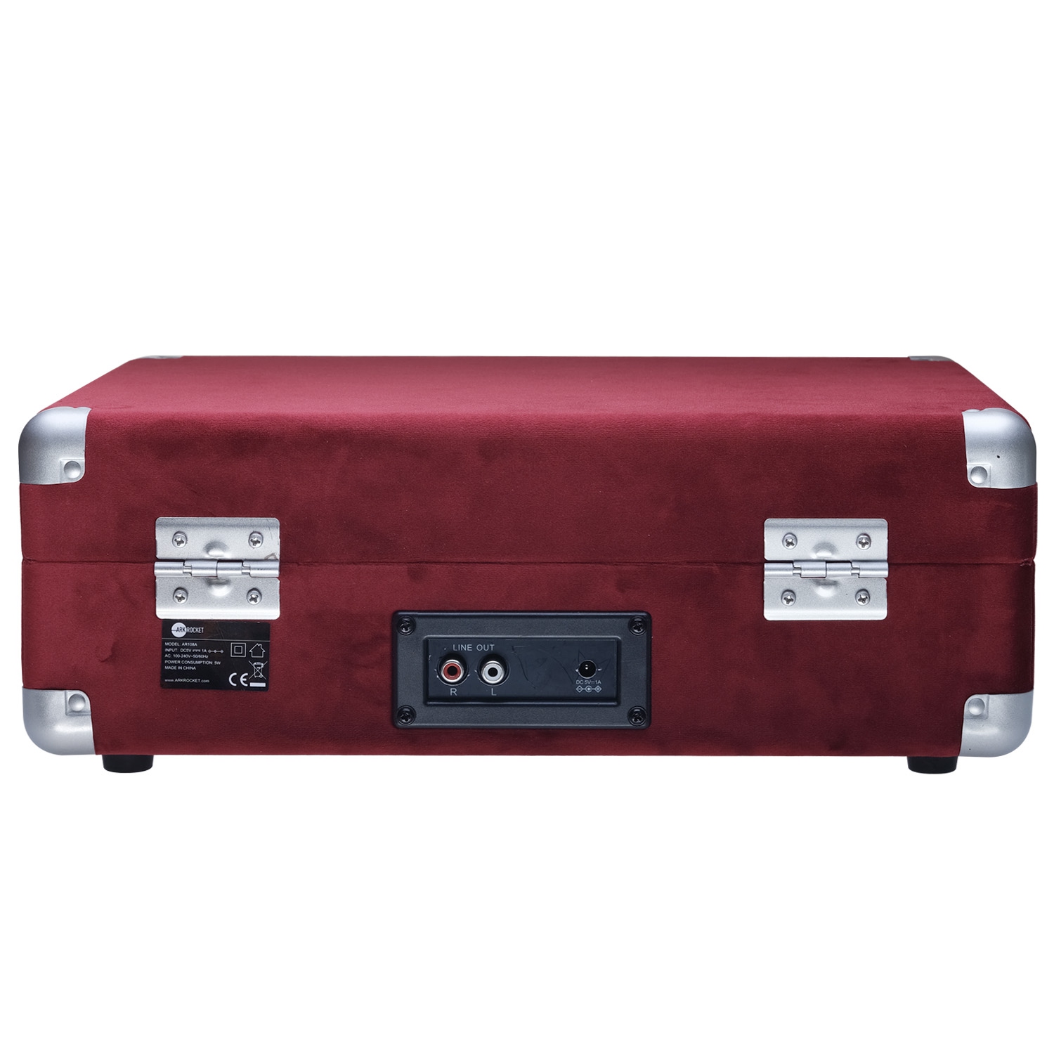 Arkrocket Curiosity Bluetooth Turntable Retro Suitcase 3-Speed Record Player with Built-in Speakers-Wine Velvet