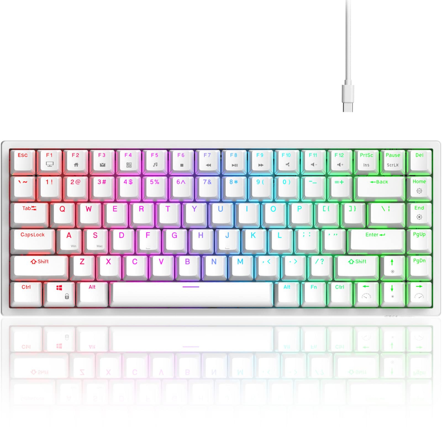 RK ROYAL KLUDGE RK84 Wired RGB 75% Hot Swappable Mechanical Keyboard, 84 Keys Tenkeyless TKL Gaming Keyboard w/Programmable Software and High-Capacity Battery