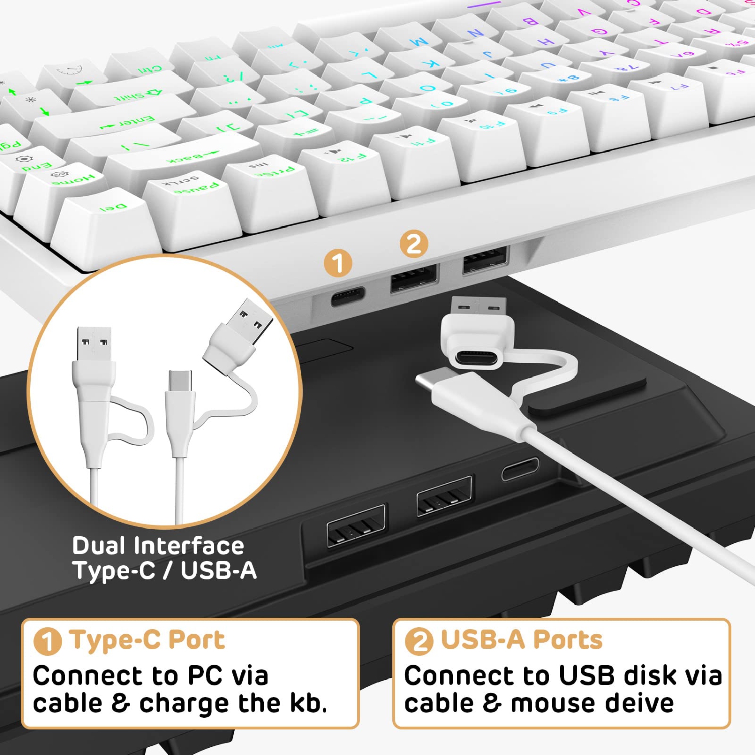 RK ROYAL KLUDGE RK84 Wired RGB 75% Hot Swappable Mechanical Keyboard, 84 Keys Tenkeyless TKL Gaming Keyboard w/Programmable Software and
