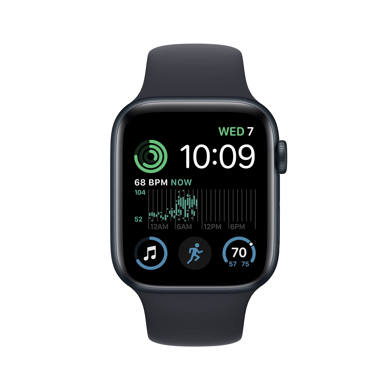 Apple Watch SE [GPS +Cellular 44mm] Smart Watch w/Midnight Aluminum Case & Midnight Sport Band - M/L.