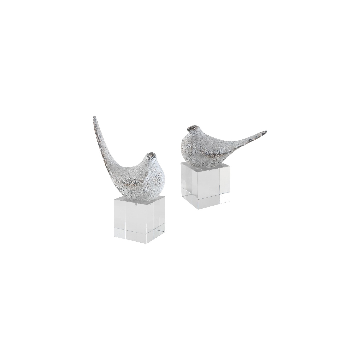 Uttermost Better Together Polyresin Bird Sculptures in Gray/Silver