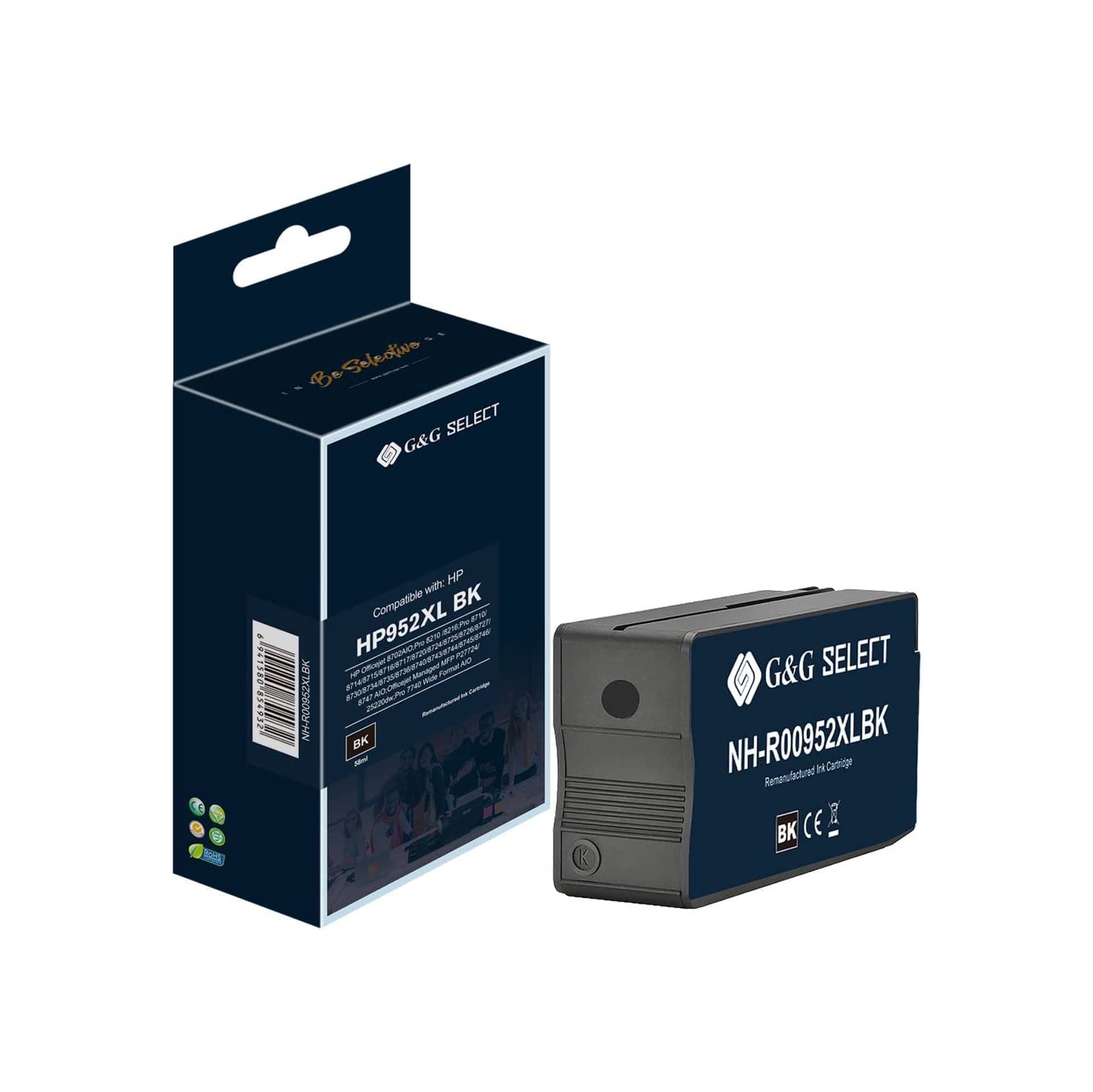G&G Select Remanufactured Ink Cartridge for HP 952XLC for use in Officejet 8702AIO (Black