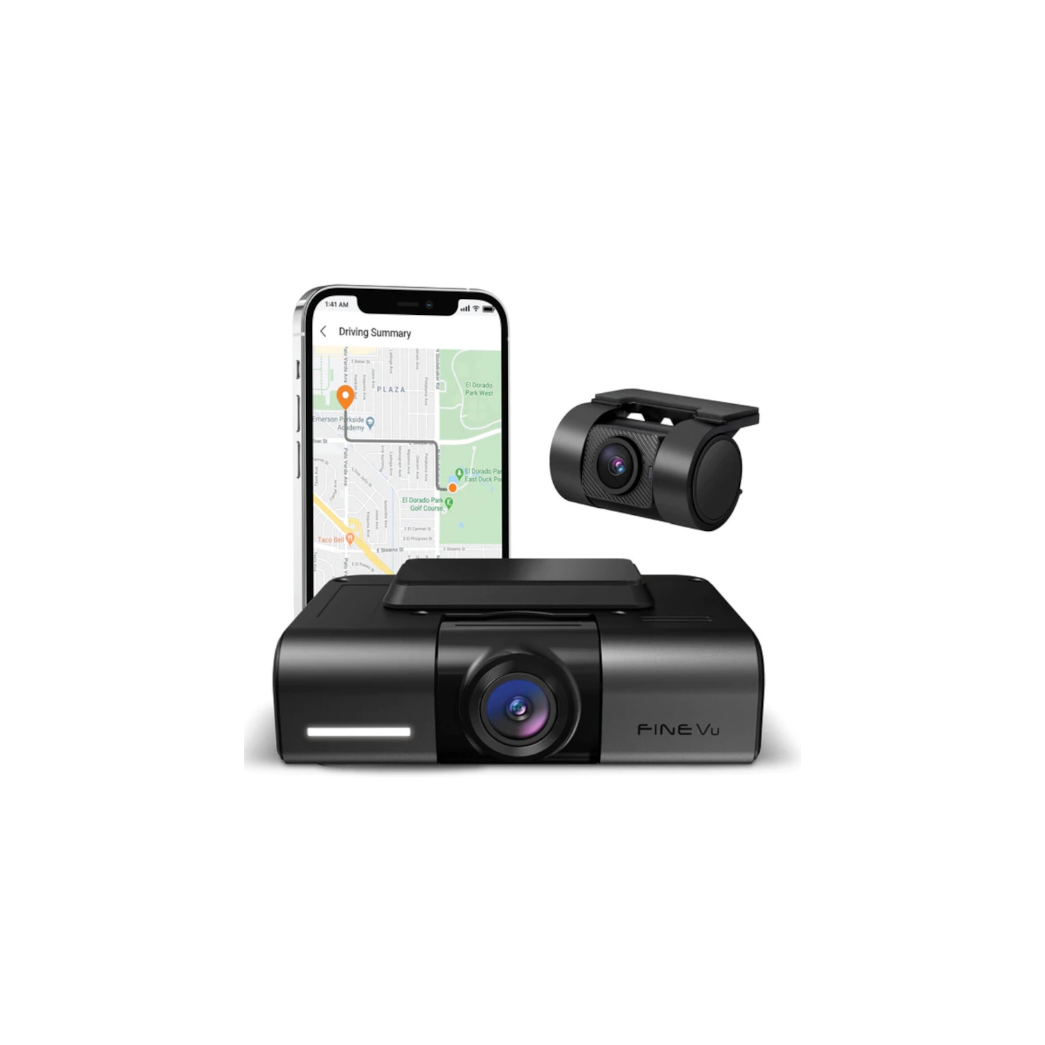 Caméra de tableau de bord QHD 2K à deux canaux FineVu GX1000 | 2K, GPS, Wi-Fi, mode stationnement, ADAS