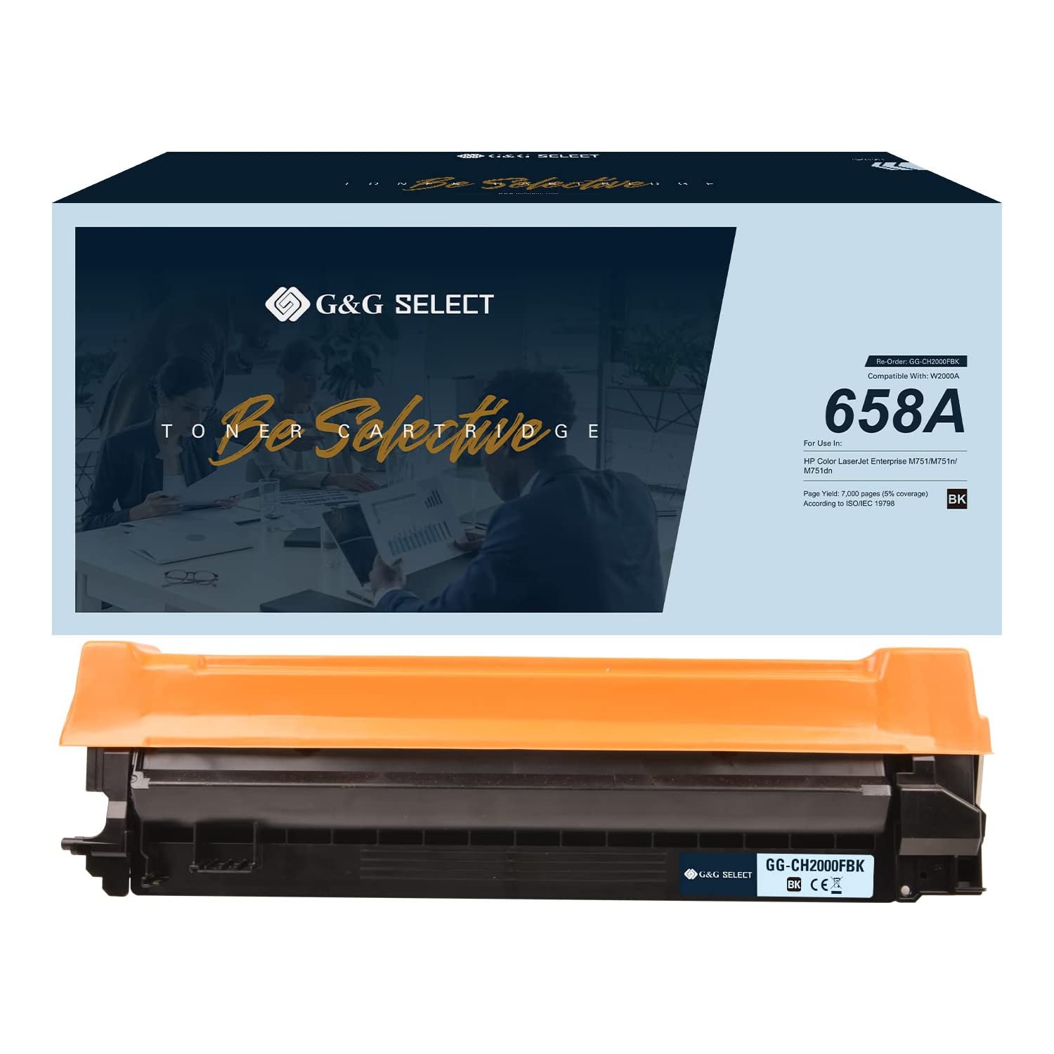 Cartouche de toner de rechange réusinée G&G Select pour HP W2001A - rendement standard (noir)