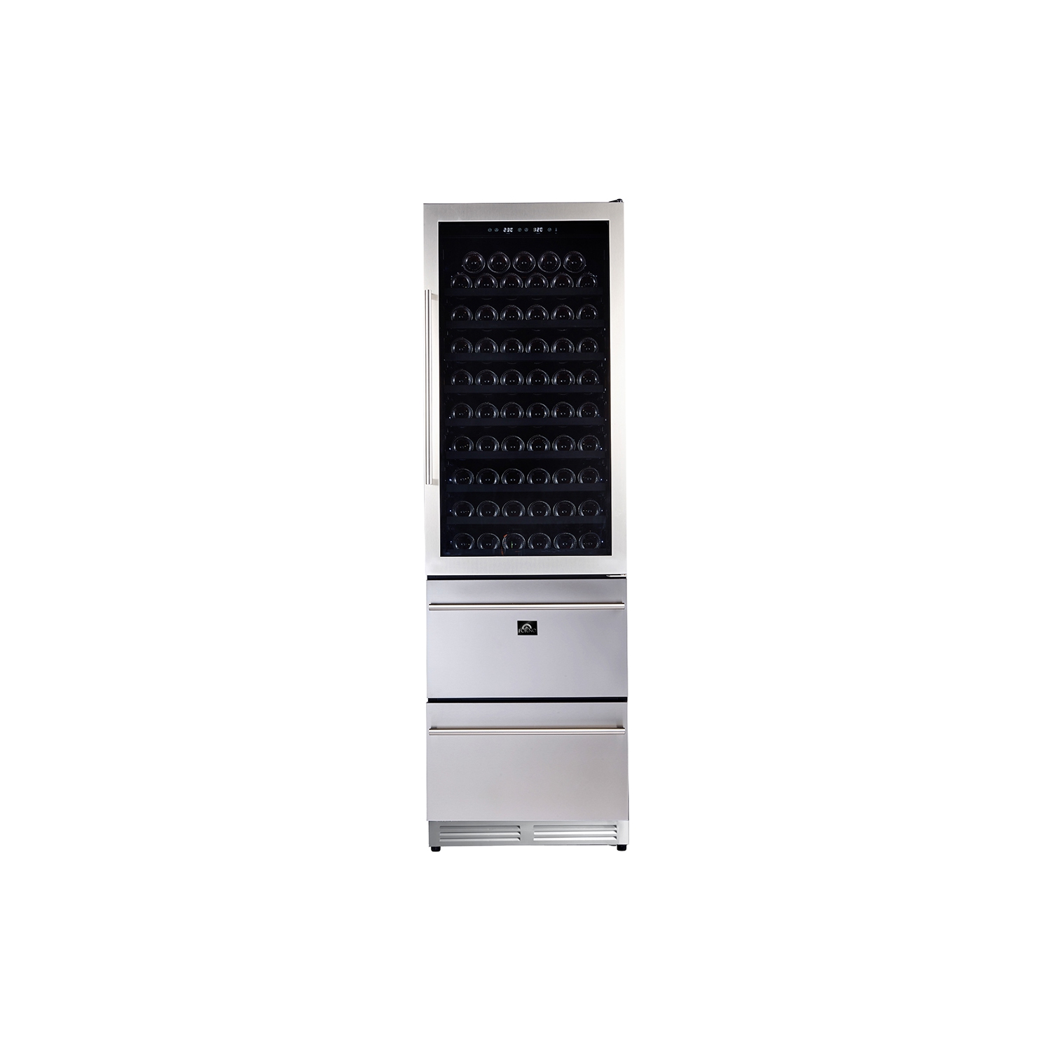 Forno Azienda Dual Temperature Zone 24-inch Wine Cooler 108 Bottles with two refrigerated drawers