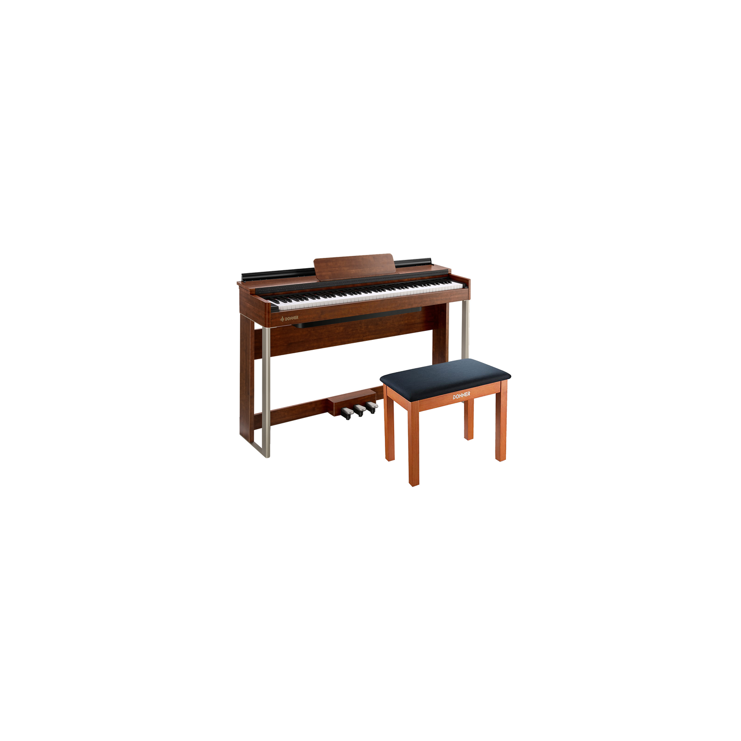 Donner DDP-200 Professional 88 Key Weighted Dynamic Graded Hammer Action Wooden Upright Digital Piano with Bench