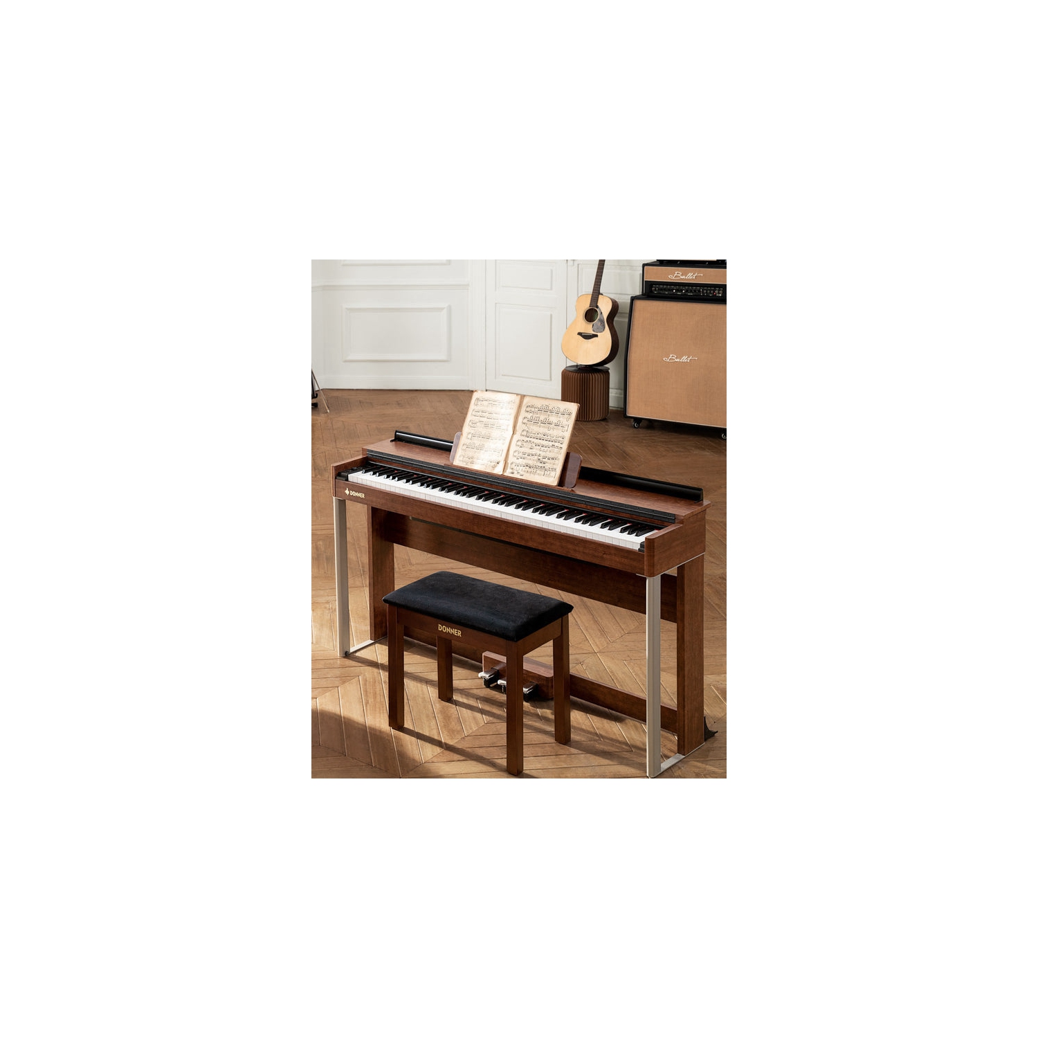 Donner DDP-200 Professional 88 Key Weighted Dynamic Graded Hammer Action Wooden Upright Digital Piano