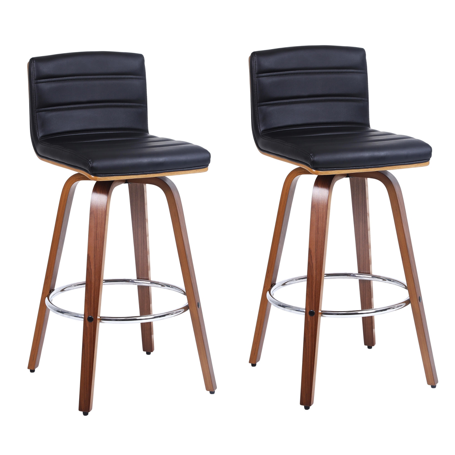 2-Pack Vintage 28" Barstools Wood 360° Swivel Counter Stools with Back and Foot Ring, Bar Stools for Kitchen Home Bar Supports up to 396 lbs