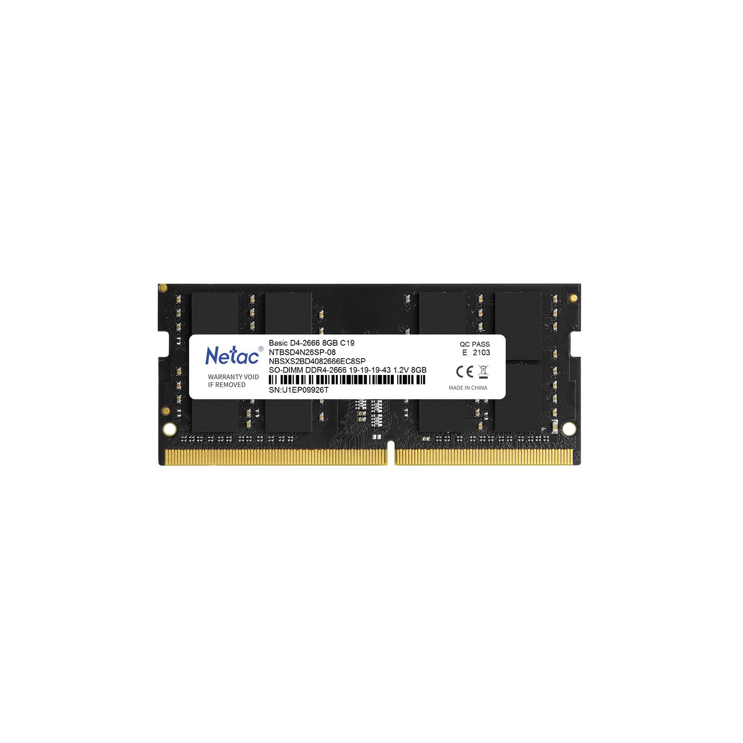 New Netac 8GB DDR4 Ram 3200MHz Laptop Memory Ram PC4-3200 1.2V CL22 260-Pin SO-DIMM