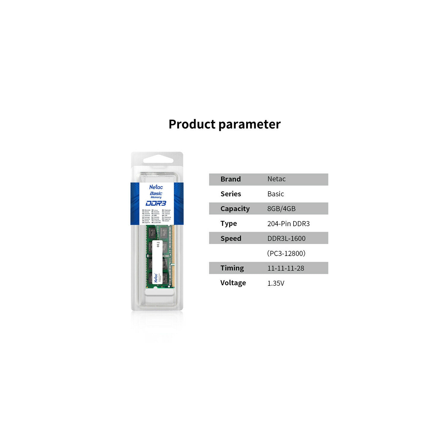 Mettez à niveau votre portable avec la mémoire vive DDR3 1600 MHz PC3-12800 SO-DIMM de Netac 8 Go