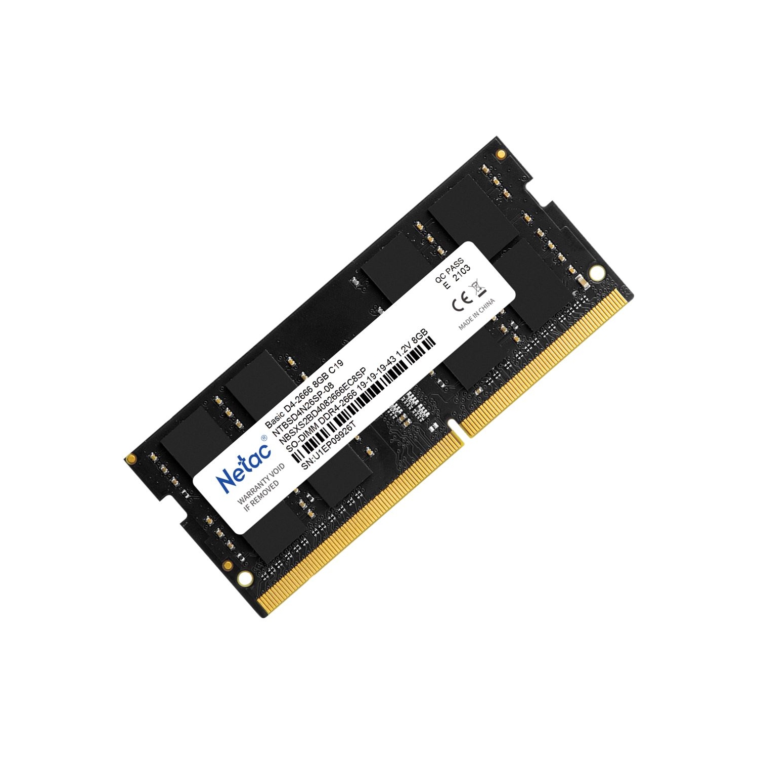 New Netac 8GB DDR4 Ram 2666MHz Laptop Memory Ram PC4-2666 1.2V CL19 260-Pin SO-DIMM