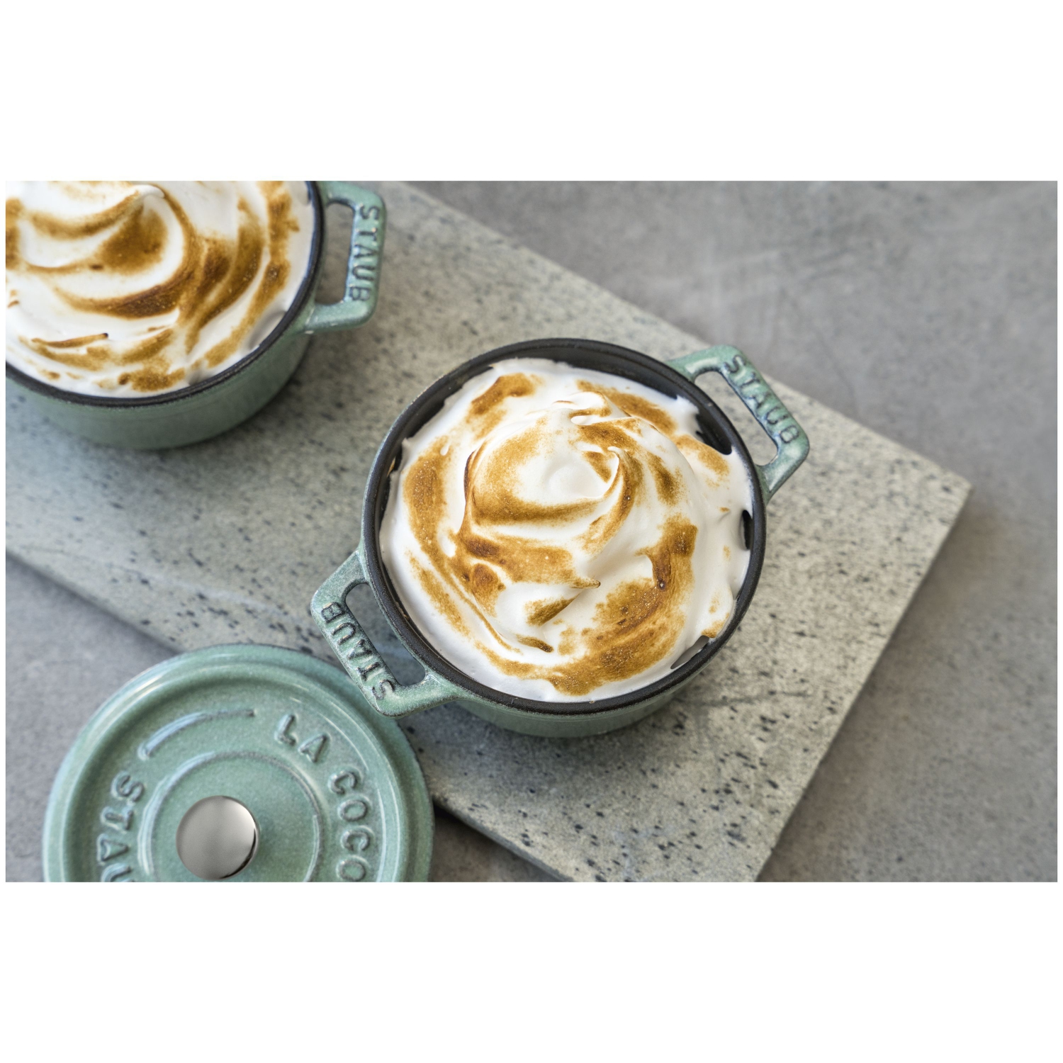 STAUB La Cocotte 250 mL Cast Iron Round Mini Cocotte, Sage