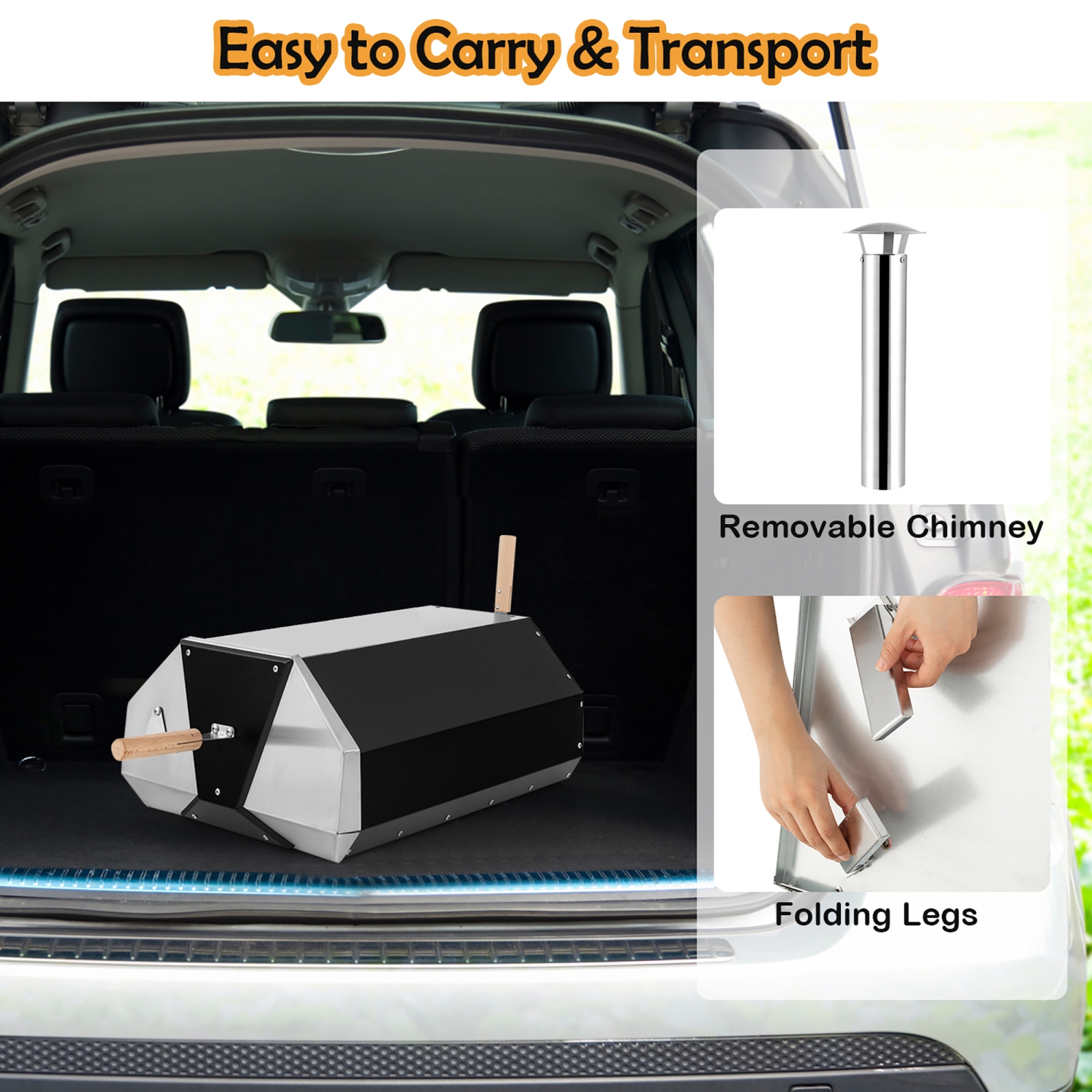 Costway Outdoor Pizza Oven Machine 12" Pizza Grill Maker&nbsp;Portable&nbsp;with Foldable legs