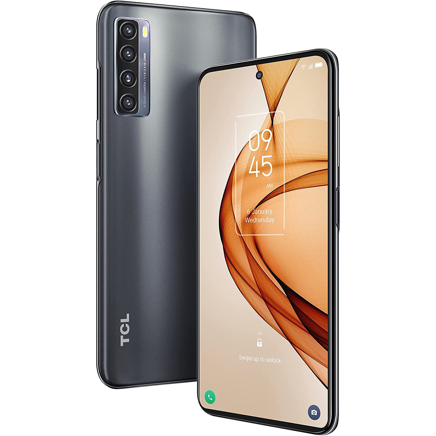 (BOÎTE OUVERTE) - TCL 20S 6.67 po 128 Go + 4 Go de mémoire vive téléphone intelligent Android déverrouillé - Noir voie lactée