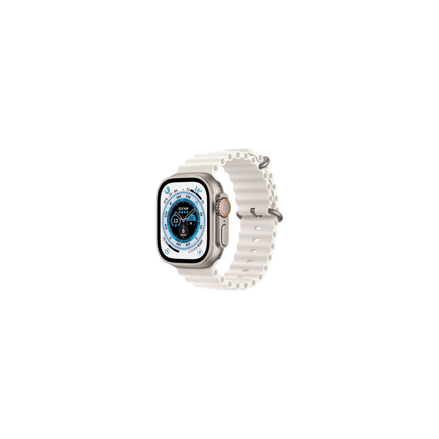 Refurbished - Apple Watch Ultra (GPS + Cellular) 49mm Titanium Case with White Ocean Band