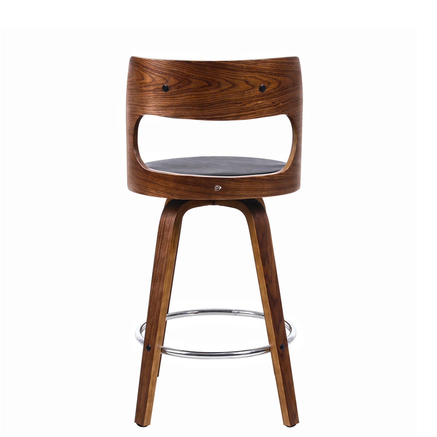 Moustache 2Pack Bar stools Mid-Century 26" Wood Swivel Counter Stools Pub Chair with Back & Foot Ring