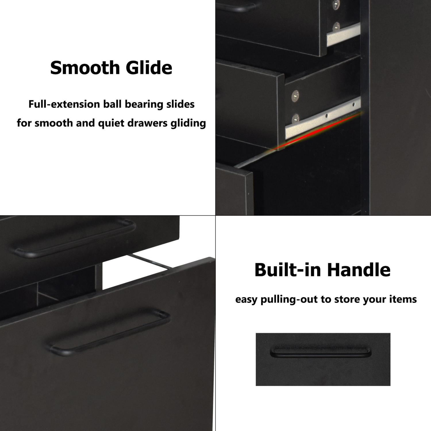 3 Drawers File Cabinet , Under Desk Vertical Rolling Mobile Filing Cabinet with 4 Casters for Letter Sized Documents