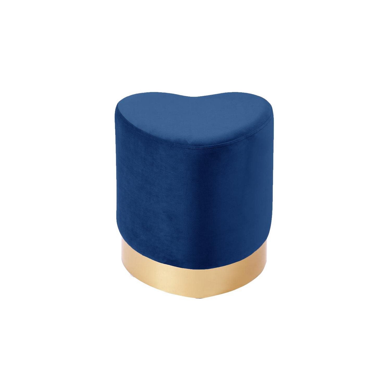 Meridian Furniture Heart Contemporary Velvet Ottoman/Stool in Navy