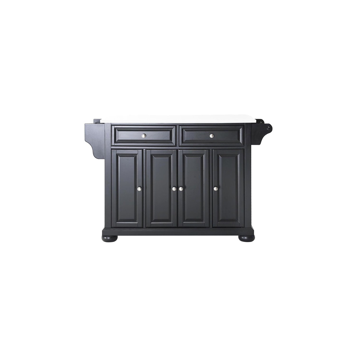 Crosley Alexandria White Granite Top Kitchen Island in Black