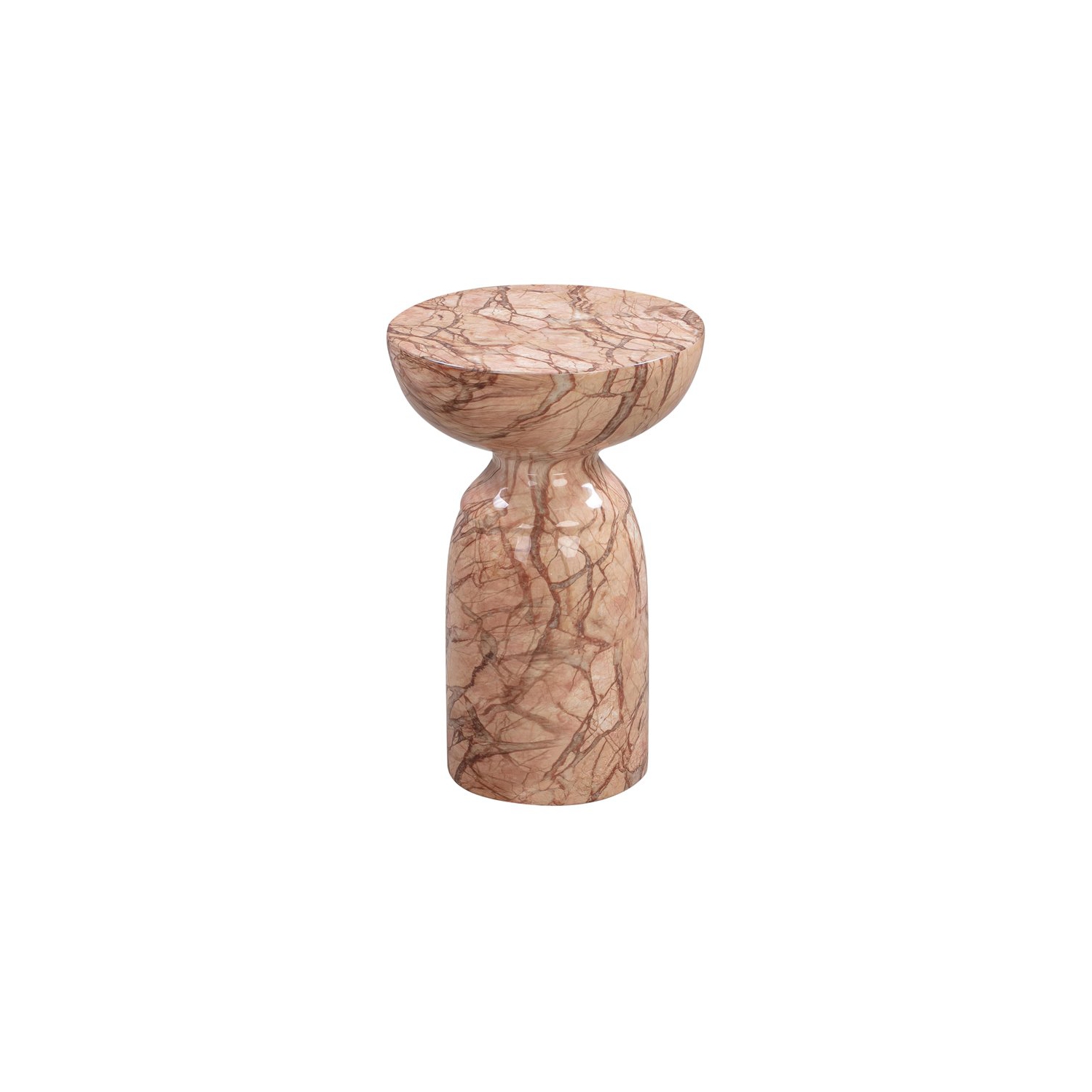 TOV Furniture Rue 20"H Marble Concrete Stone Side Table in Sunset Orange