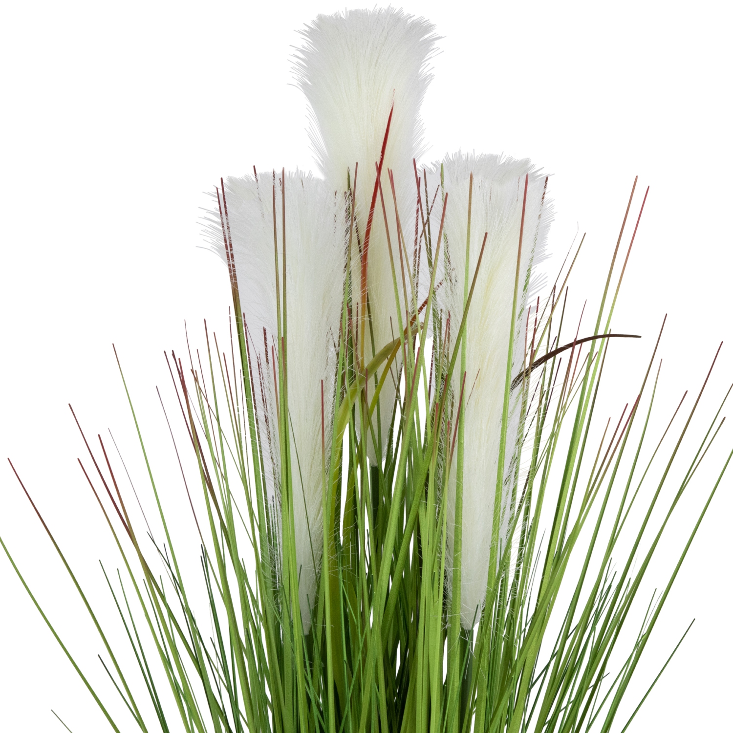 27 po oignons artificiels et herbe Pampas dans un pot noir