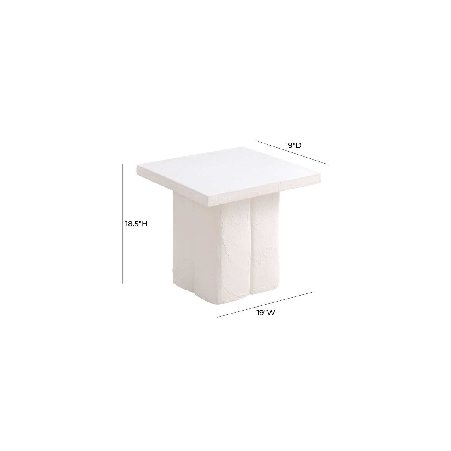 TOV Furniture Kayla White Concrete Textured Side Table