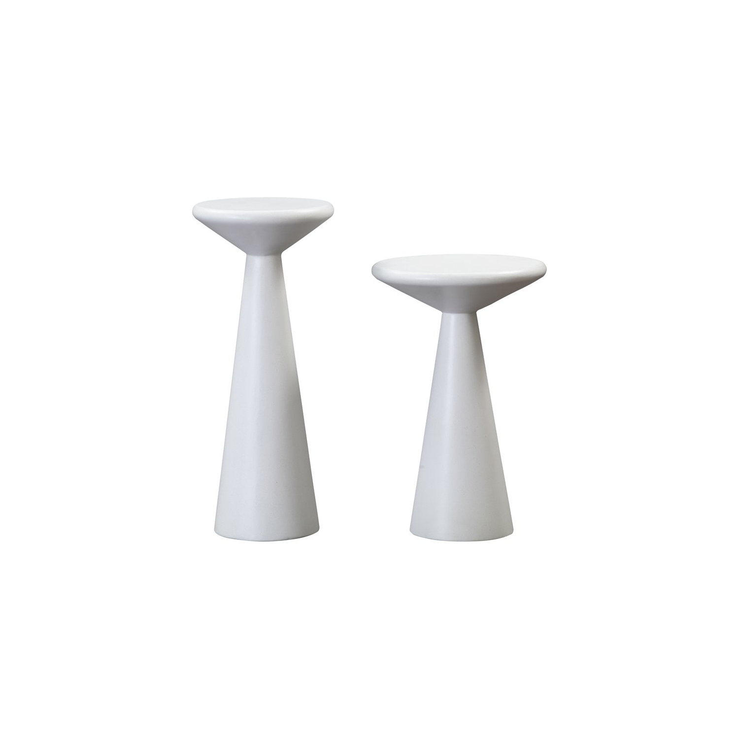 TOV Furniture Gianna 20"H Transitional Stone Accent Tables in White