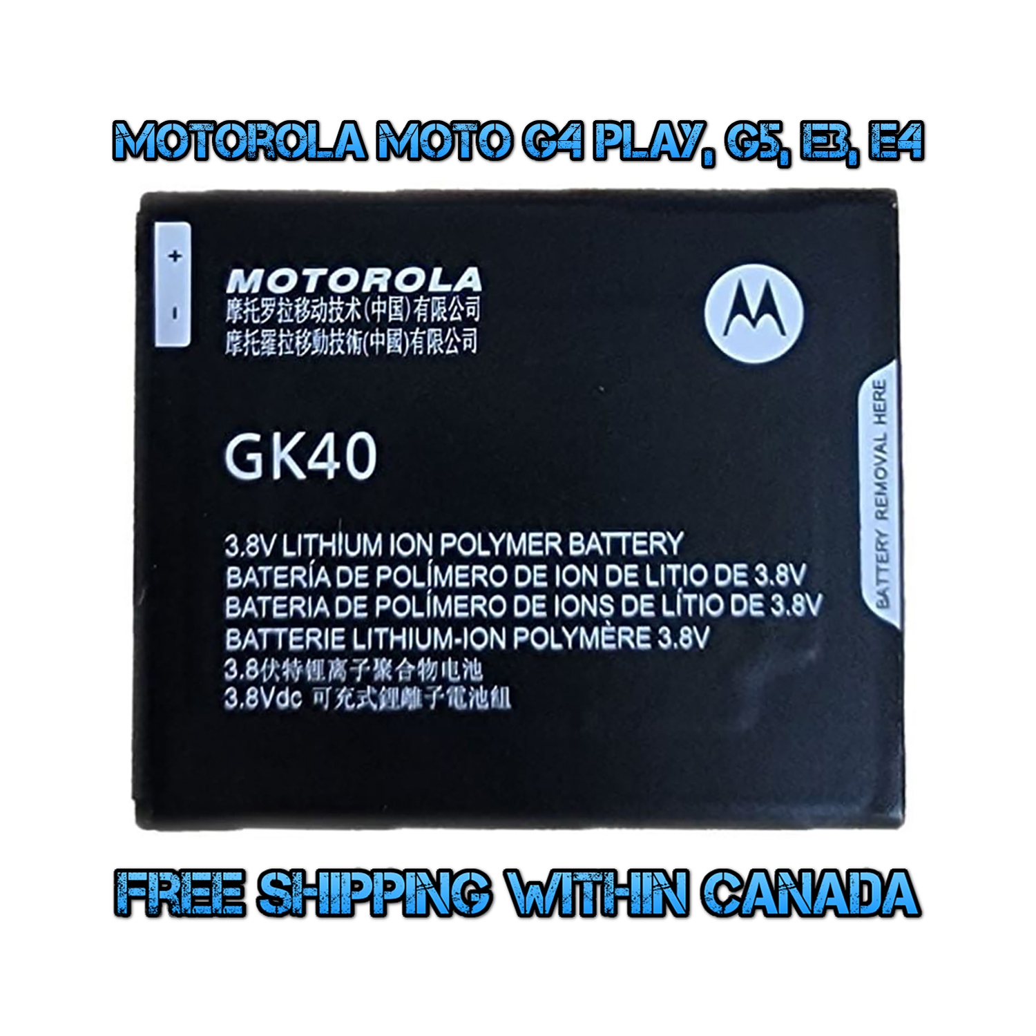 New OEM Replacement Battery Model GK40 2800 mAh for Motorola Moto G4 Play / G5 / E4 / E3 XT1607 XT1609 - (FREE SHIPPING)
