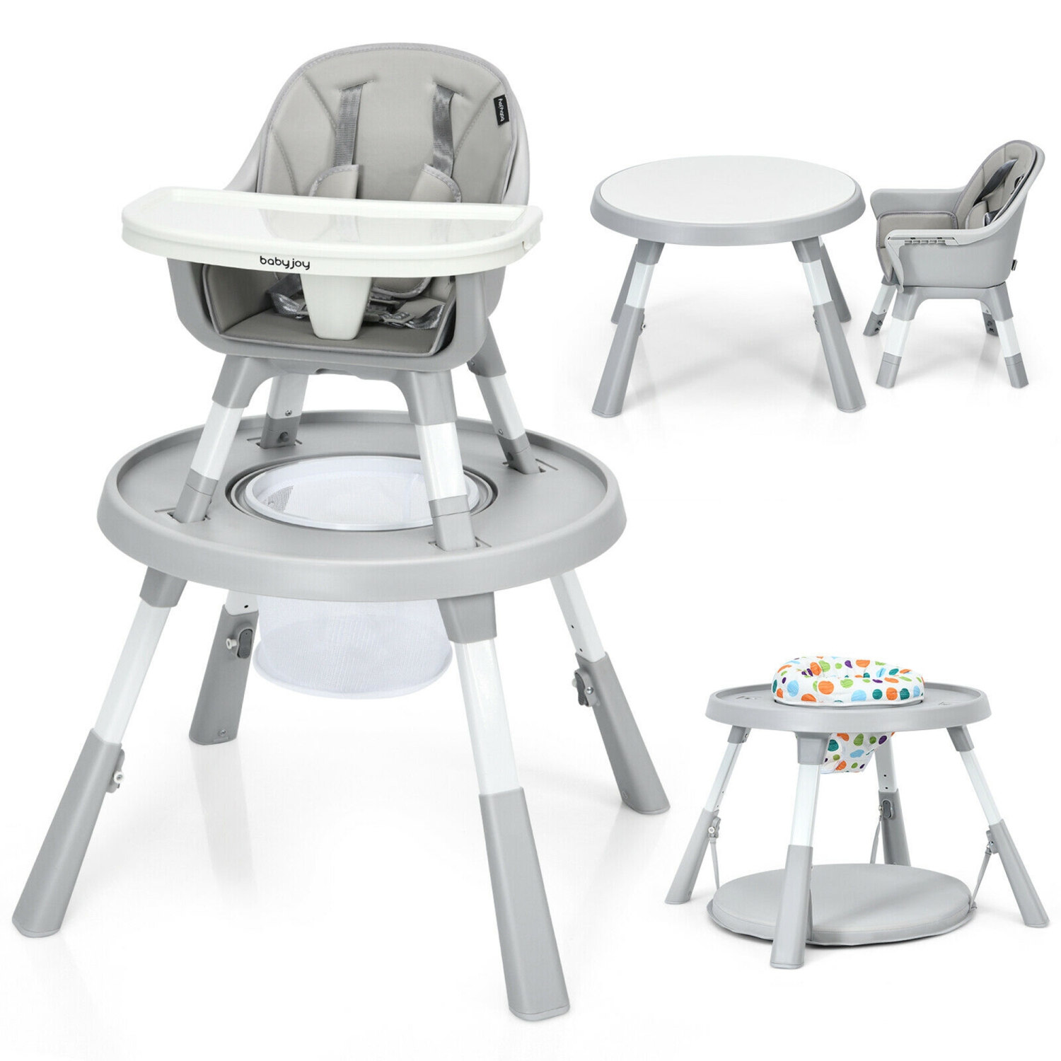 Gymax 6 in 1 Baby High Chair Infant Activity Center w/ Height Adjustment