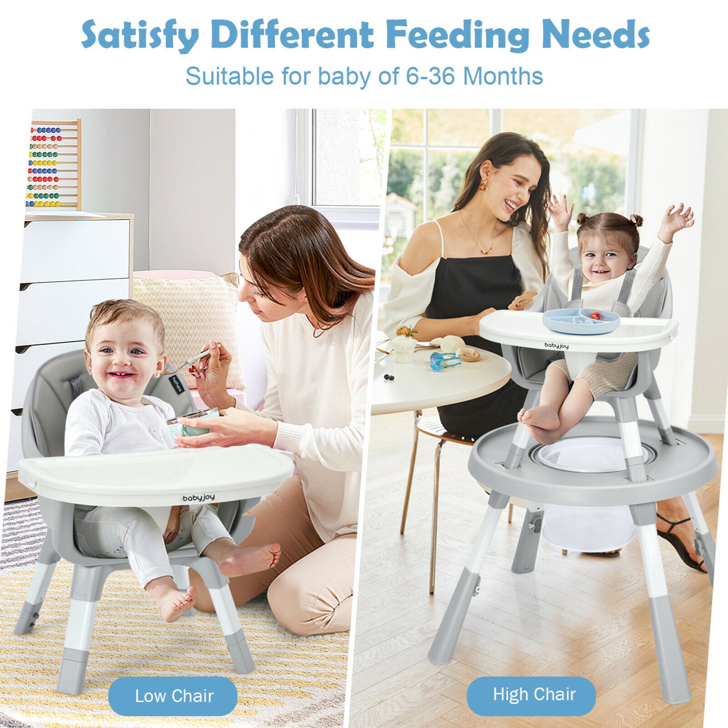 Gymax 6 in 1 Baby High Chair Infant Activity Center w/ Height Adjustment
