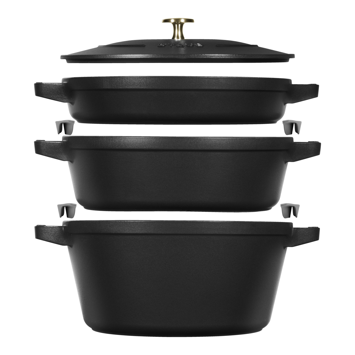 STAUB La Cocotte Stackable Set Large 4 Piece, Cast Iron