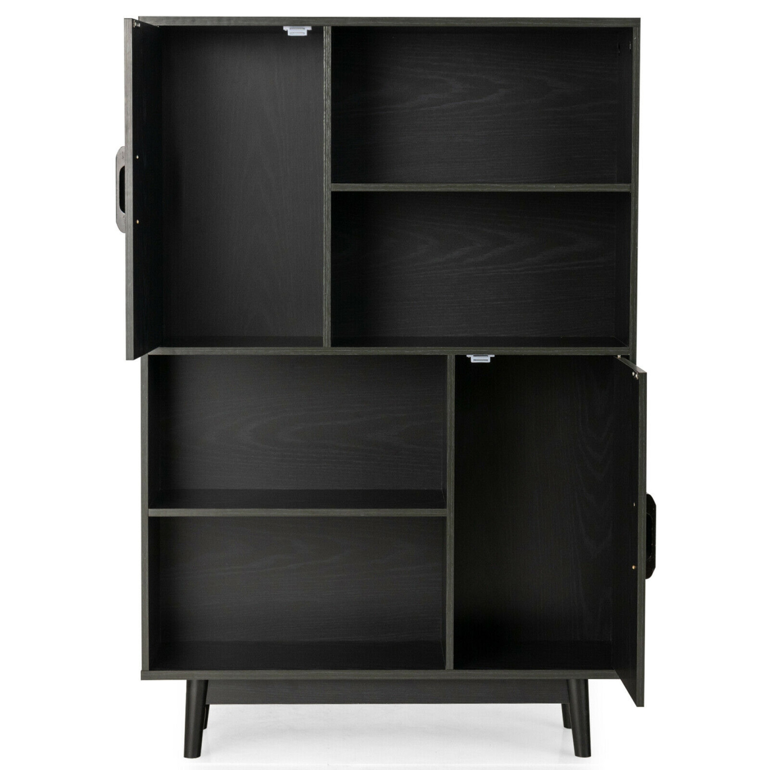 Gymax Sideboard Storage Cabinet Bookshelf Cupboard w/Door Shelf Black / White / Espresso