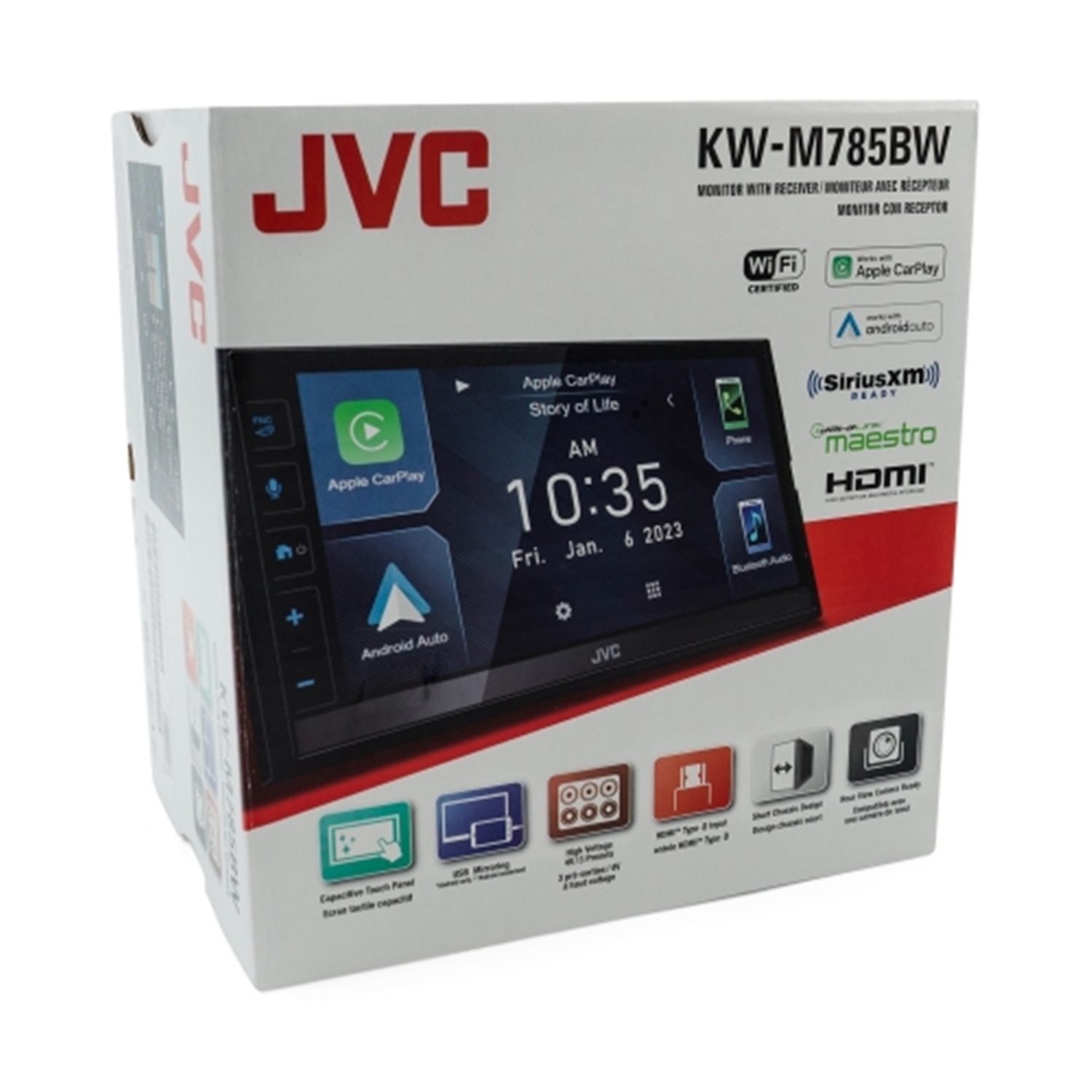 JVC - Digital Media Receiver With 6.8" Touch Screen, Bluetooth Control, For Car, Black