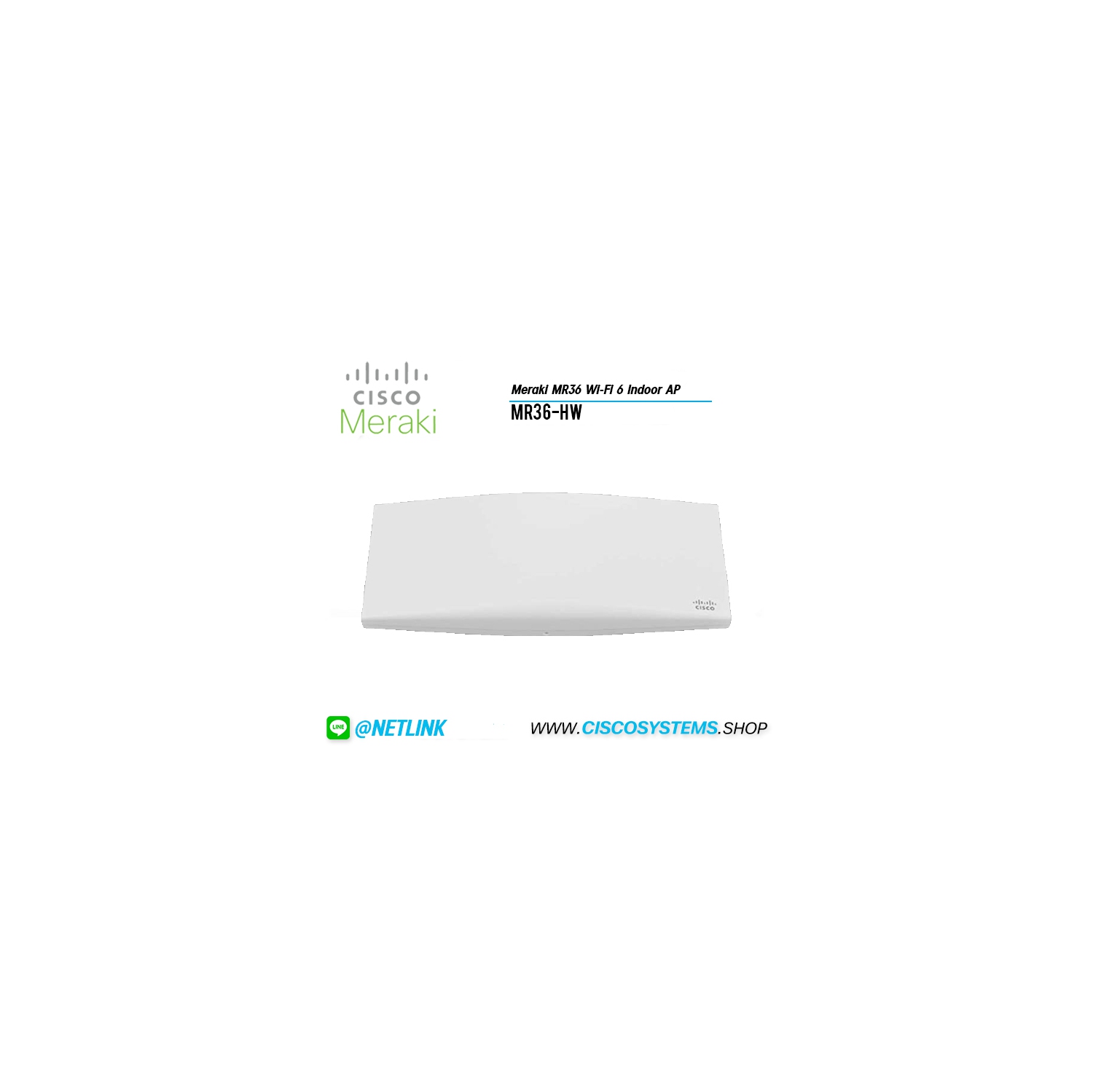 Meraki MR36 Indoor Cloud-Managed Wi-Fi 6 802.11ax with Bluetooth and Security Radio Access Point