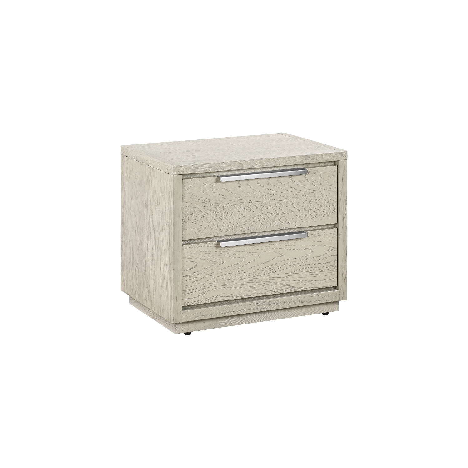Armen Living Abbey 2 Drawer 24"W Wood Nightstand in Gray Oak Finish
