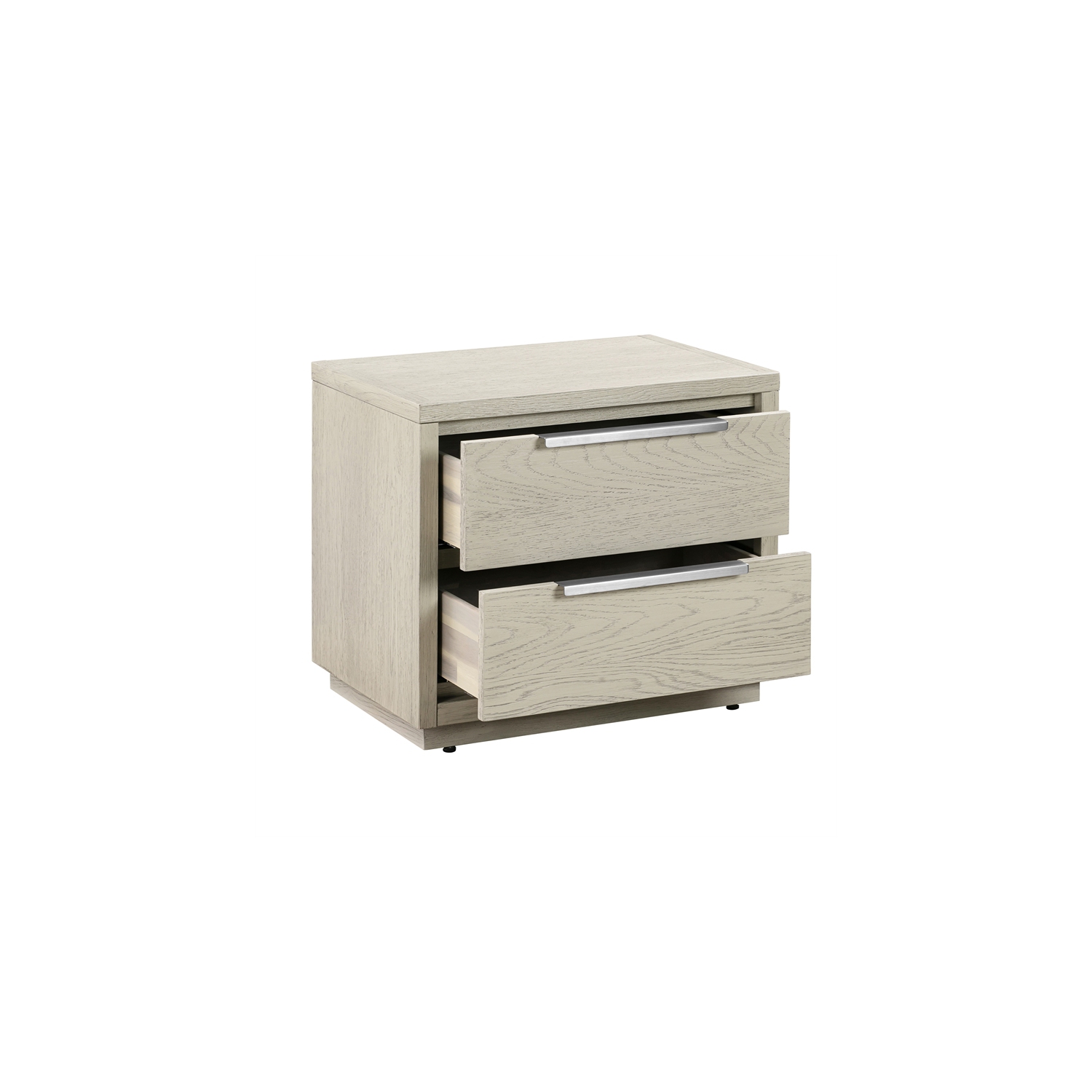 Armen Living Abbey 2 Drawer 24"W Wood Nightstand in Gray Oak Finish