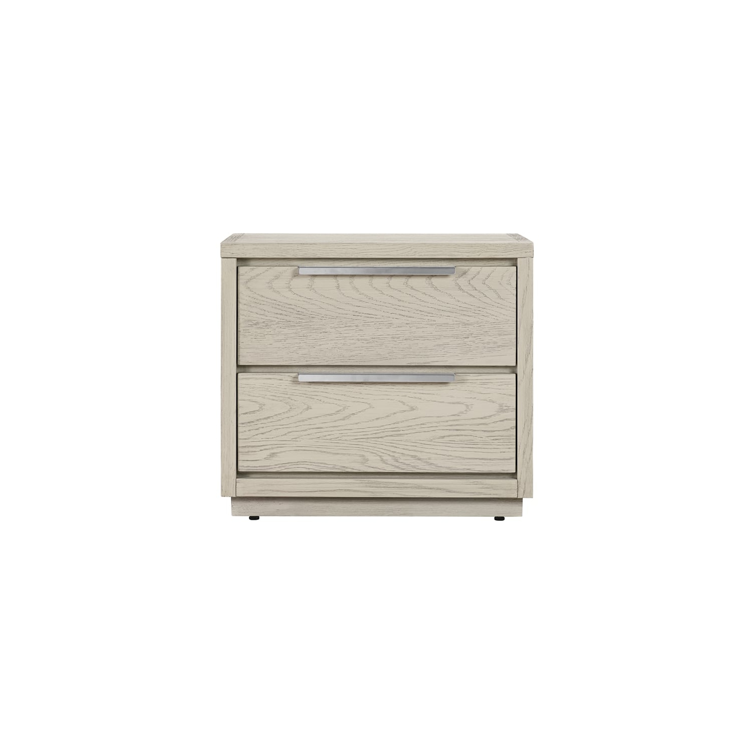 Armen Living Abbey 2 Drawer 24"W Wood Nightstand in Gray Oak Finish