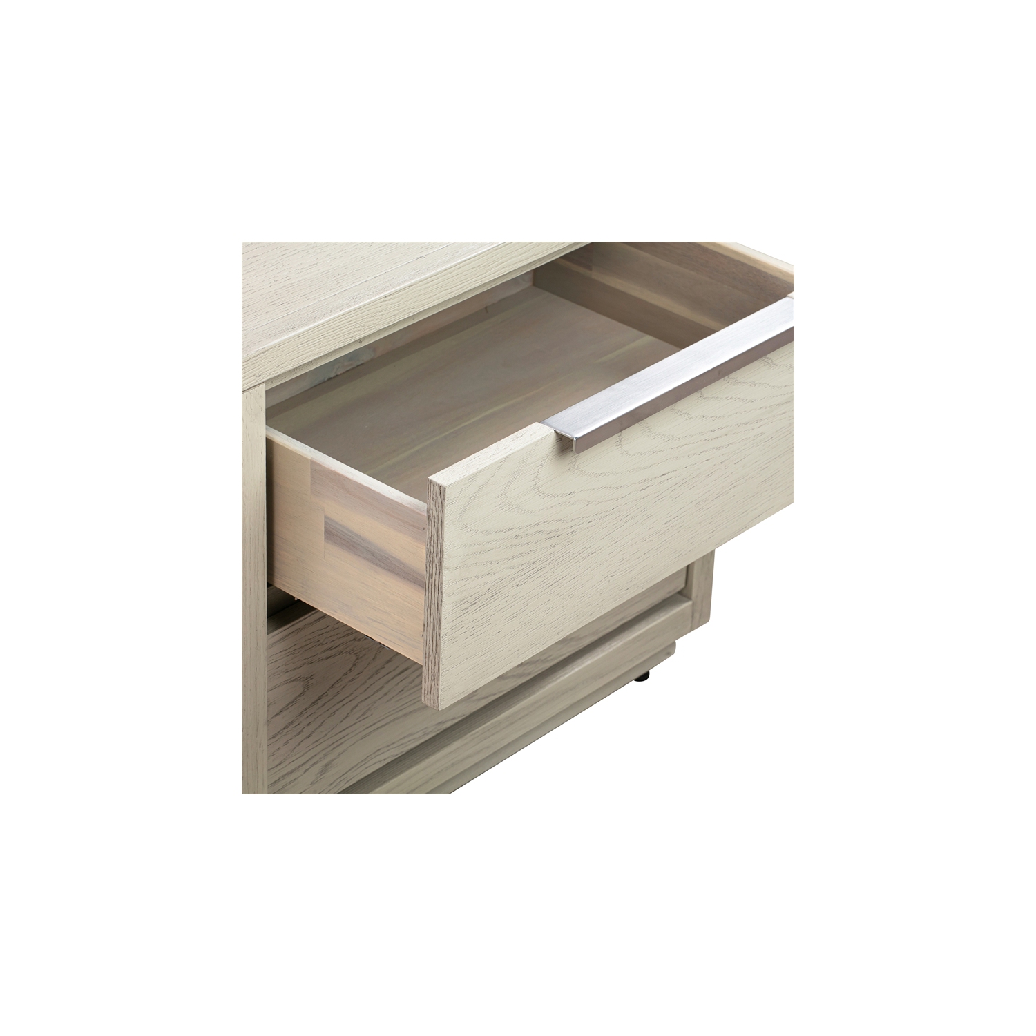 Armen Living Abbey 2 Drawer 24"W Wood Nightstand in Gray Oak Finish