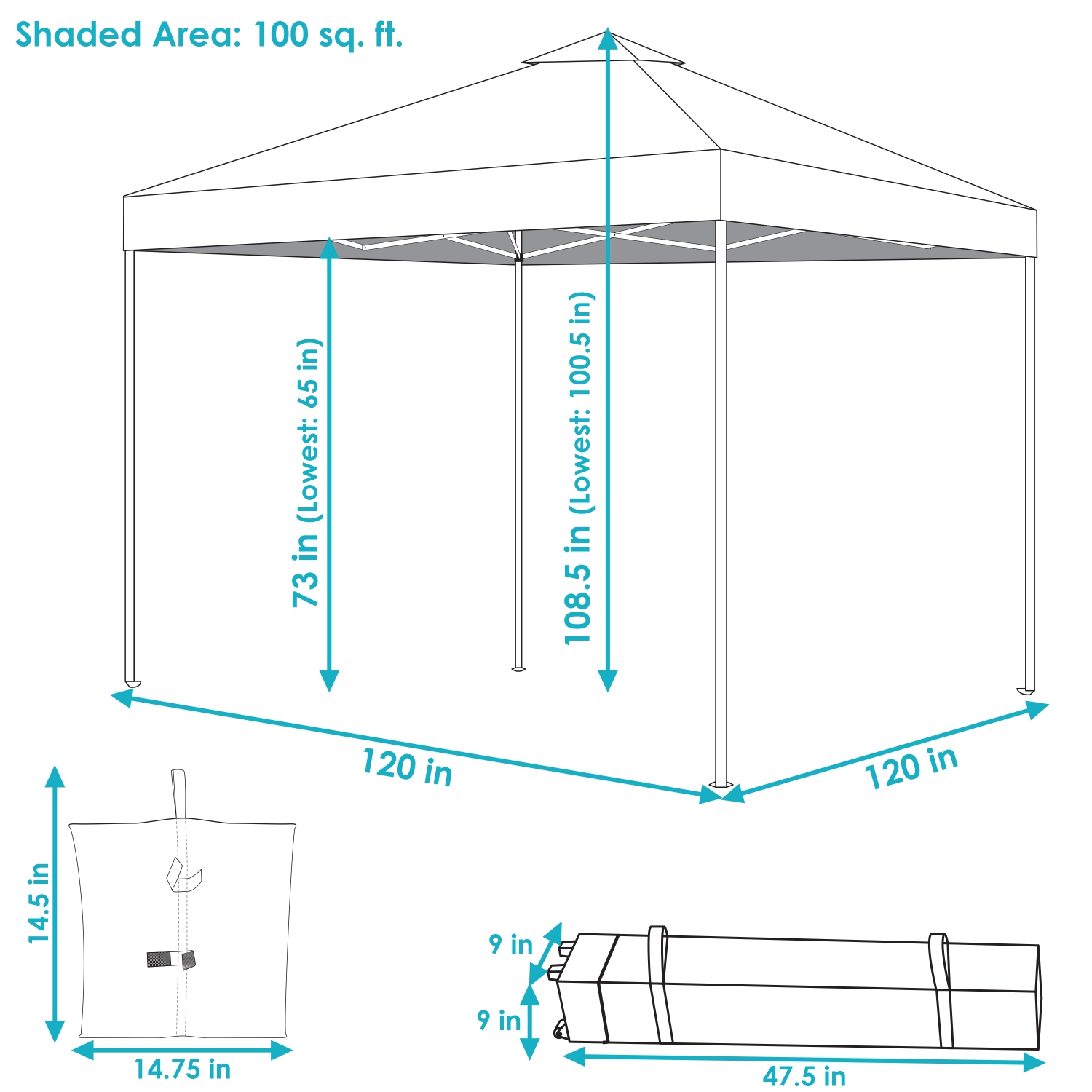 Sunnydaze Premium Pop-Up Canopy with Sandbags - 12 ft x 12 ft - Red
