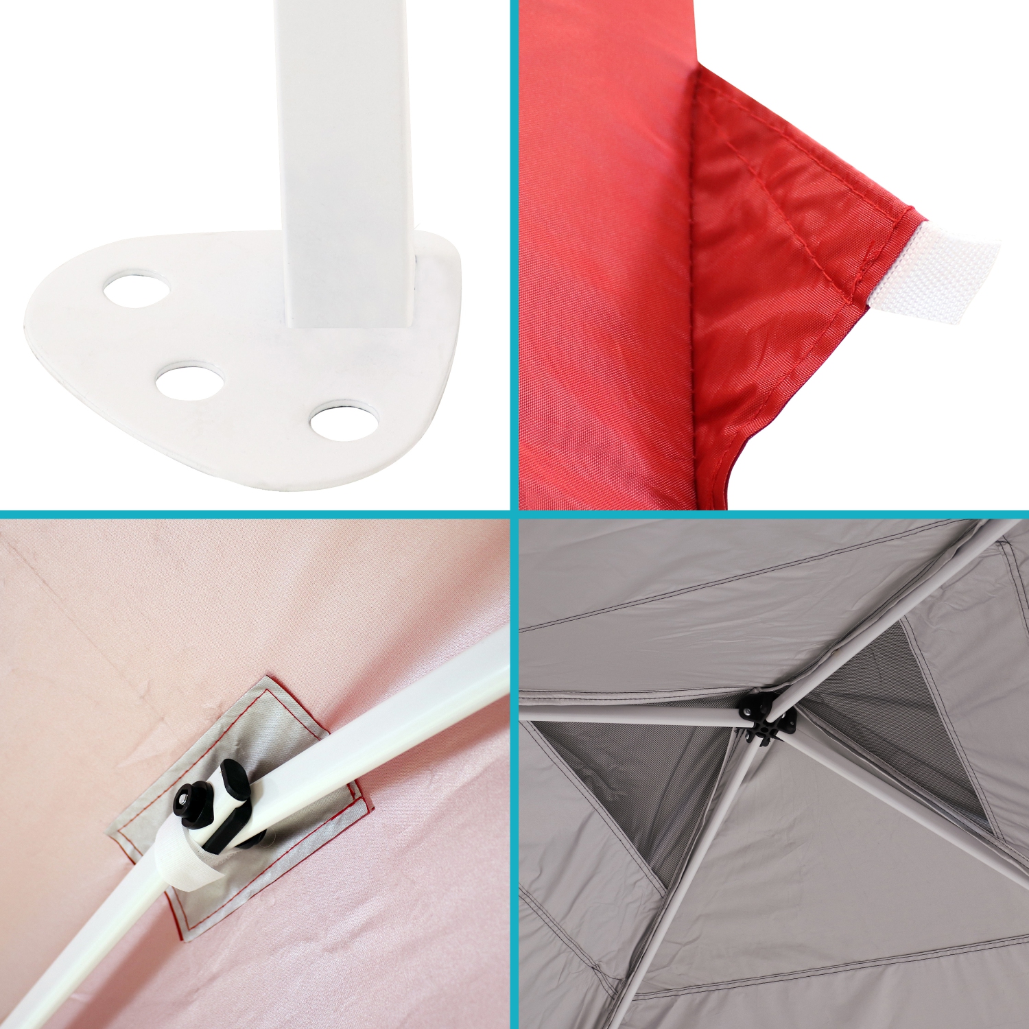 Sunnydaze Premium Pop-Up Canopy with Sandbags - 12 ft x 12 ft - Red