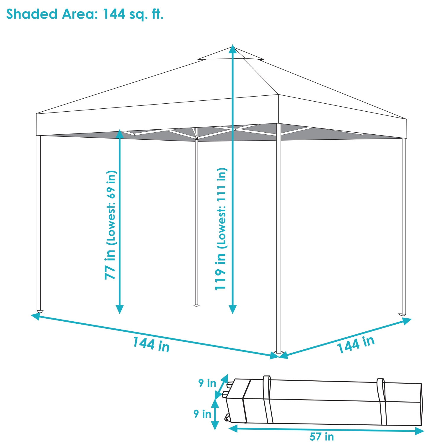 Sunnydaze Premium Pop-Up Canopy with Rolling Bag - 12 ft x 12 ft - Red
