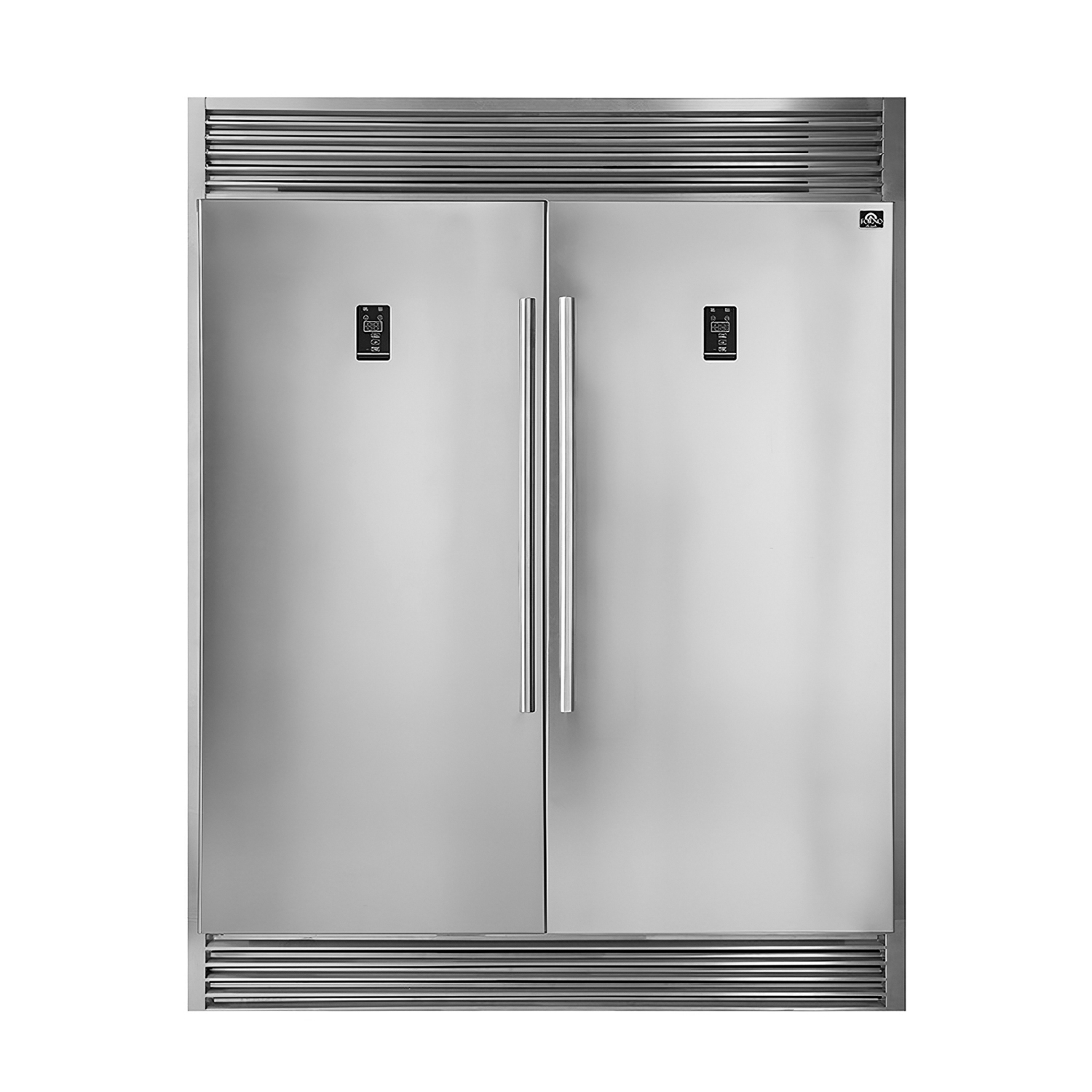 Rizzuto - Refrigerator and Freezer (two in one) 60" Wide with 27.6 cu.ft. Total Storage with decorative grill allowing ventilation